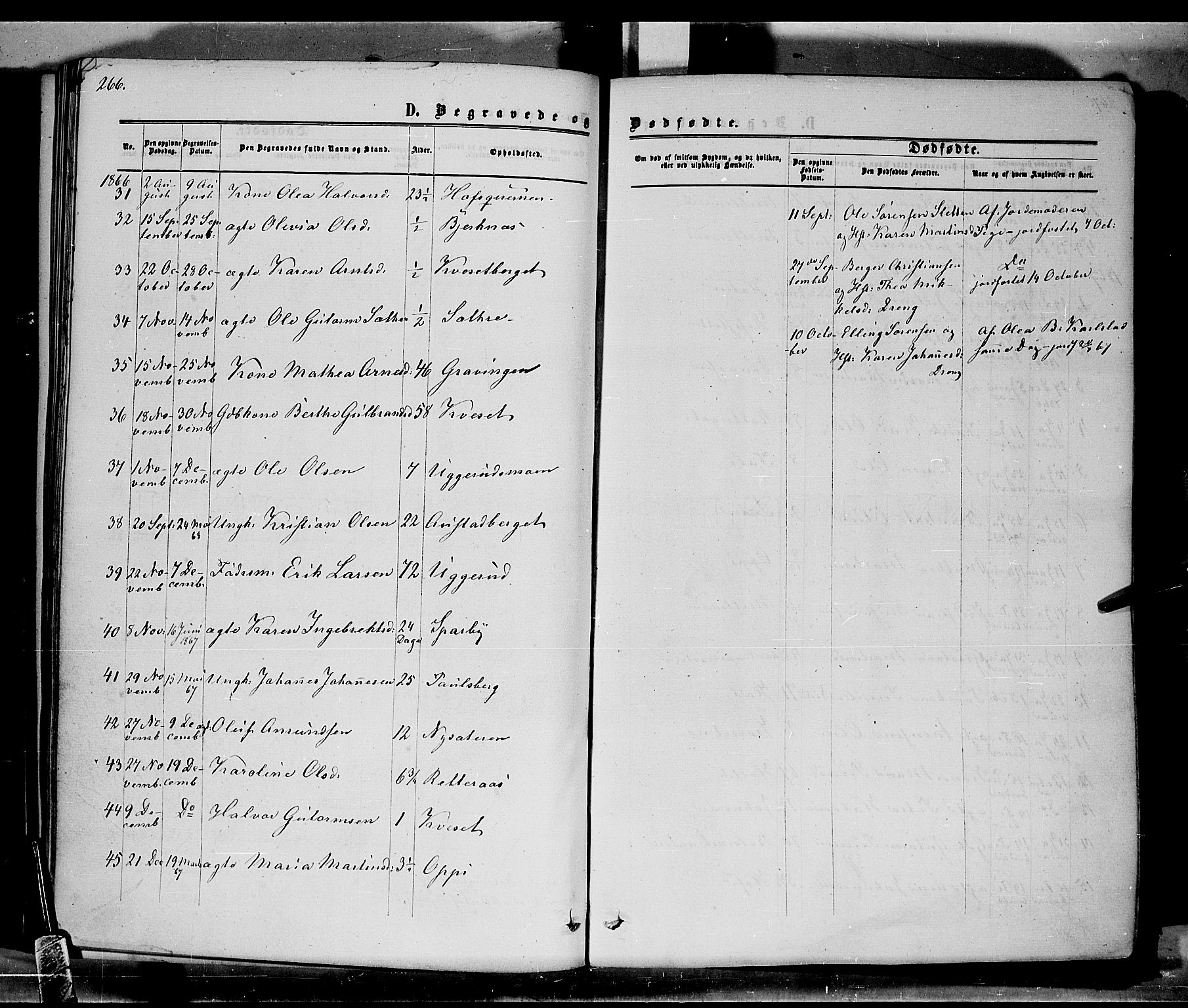 Hof prestekontor, AV/SAH-PREST-038/H/Ha/Haa/L0009: Parish register (official) no. 9, 1862-1877, p. 266