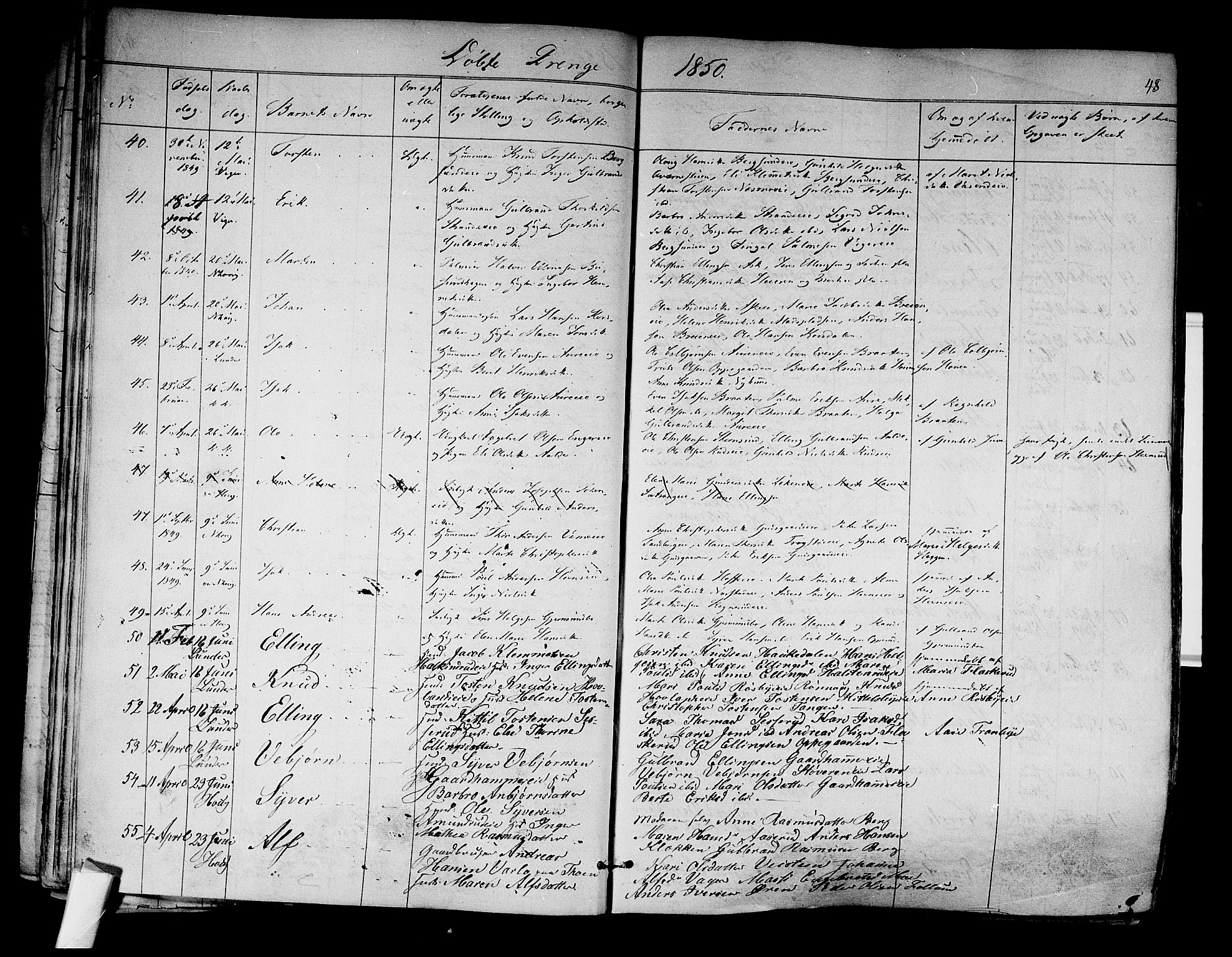 Norderhov kirkebøker, SAKO/A-237/F/Fa/L0011: Parish register (official) no. 11, 1847-1856, p. 48