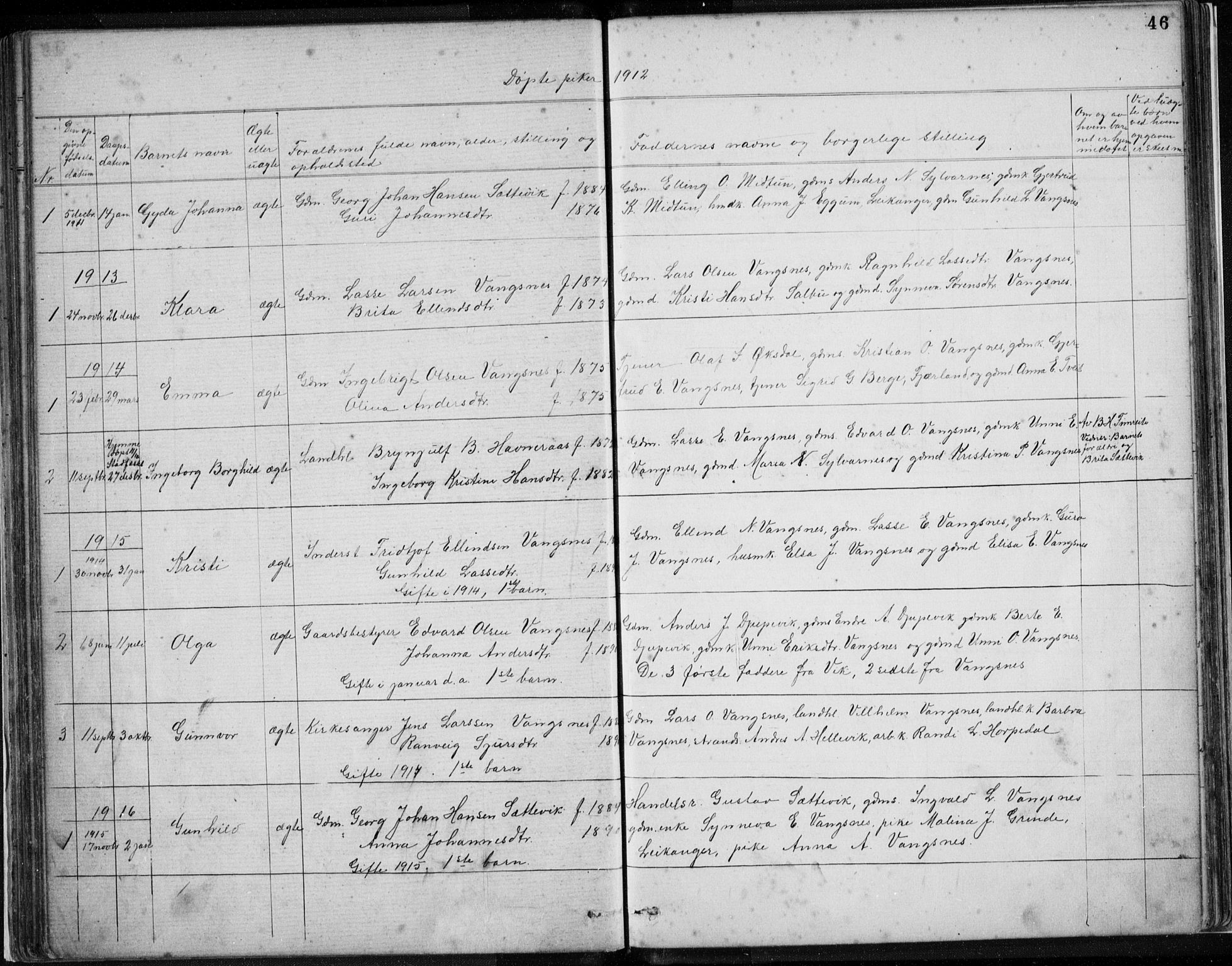 Vik sokneprestembete, SAB/A-81501: Parish register (copy) no. C 2, 1880-1934, p. 46