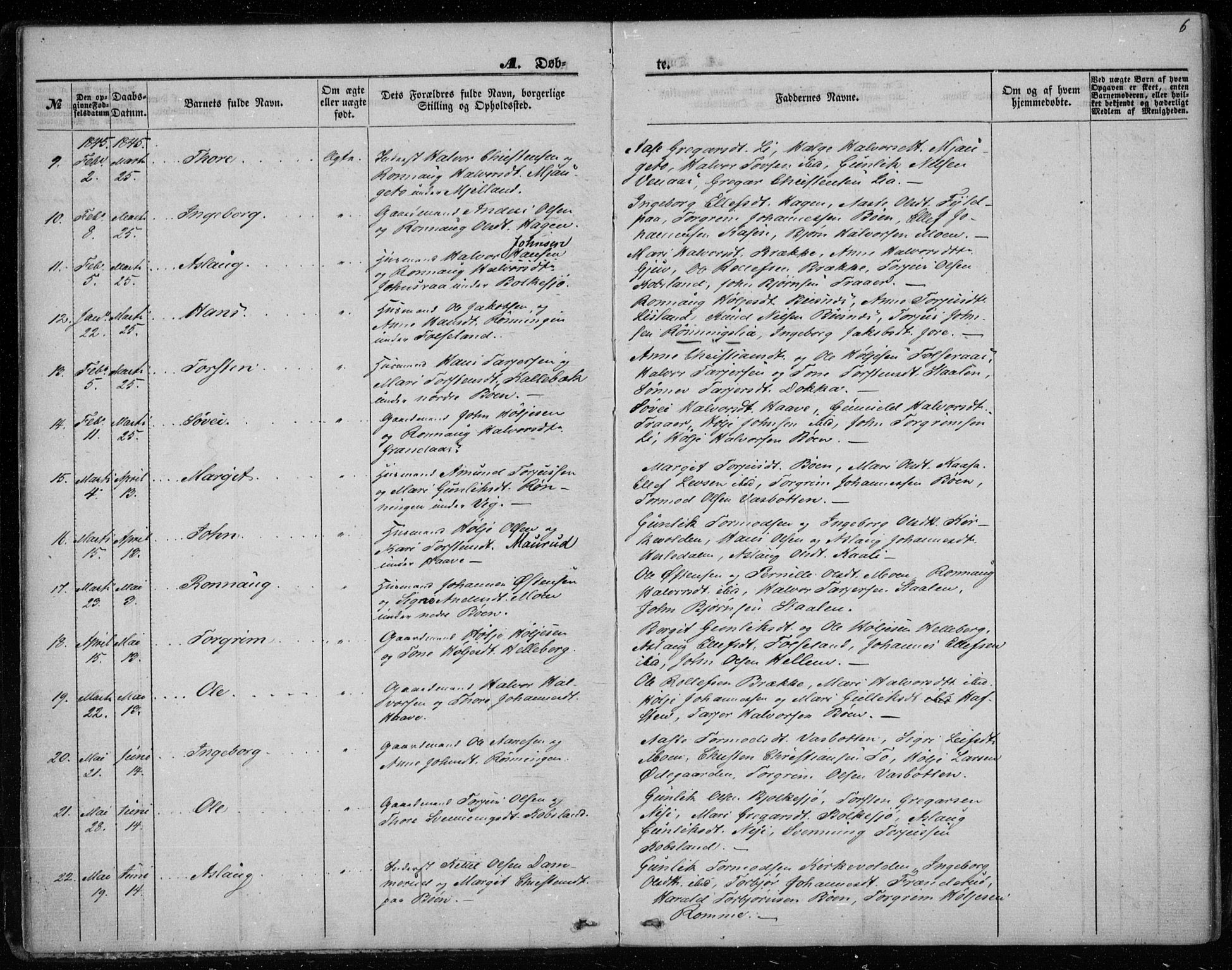 Gransherad kirkebøker, SAKO/A-267/F/Fa/L0002: Parish register (official) no. I 2, 1844-1859, p. 6