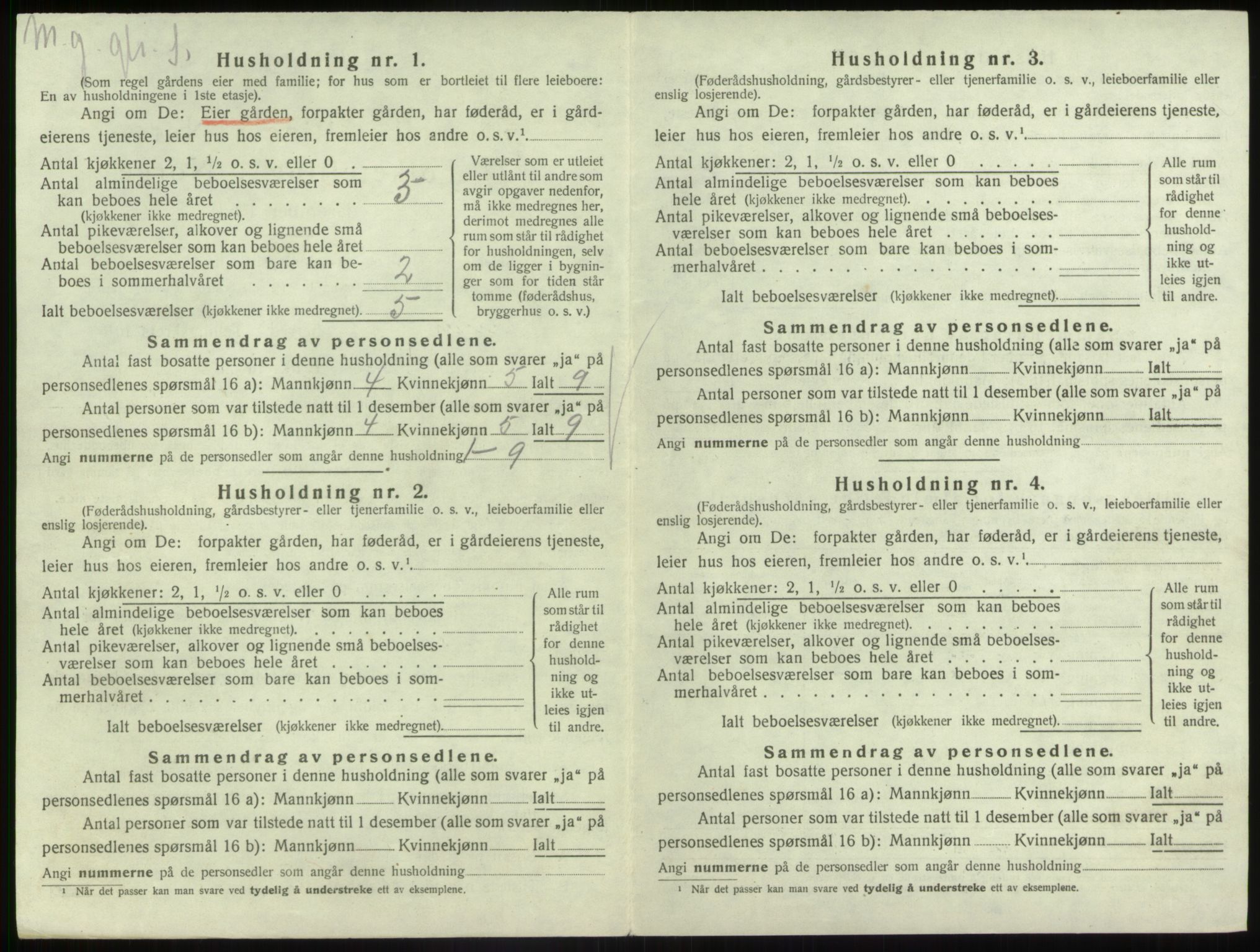 SAB, 1920 census for Gaular, 1920, p. 947