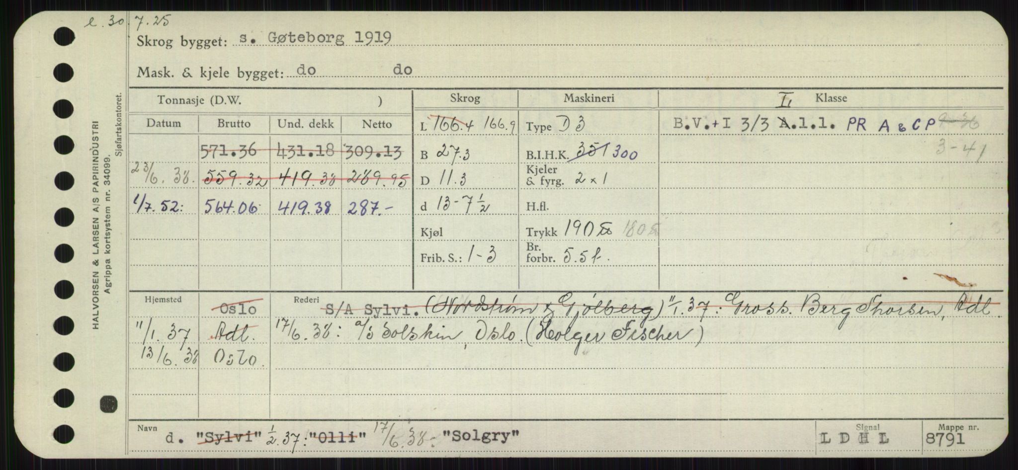 Sjøfartsdirektoratet med forløpere, Skipsmålingen, RA/S-1627/H/Hb/L0004: Fartøy, O-S, p. 393