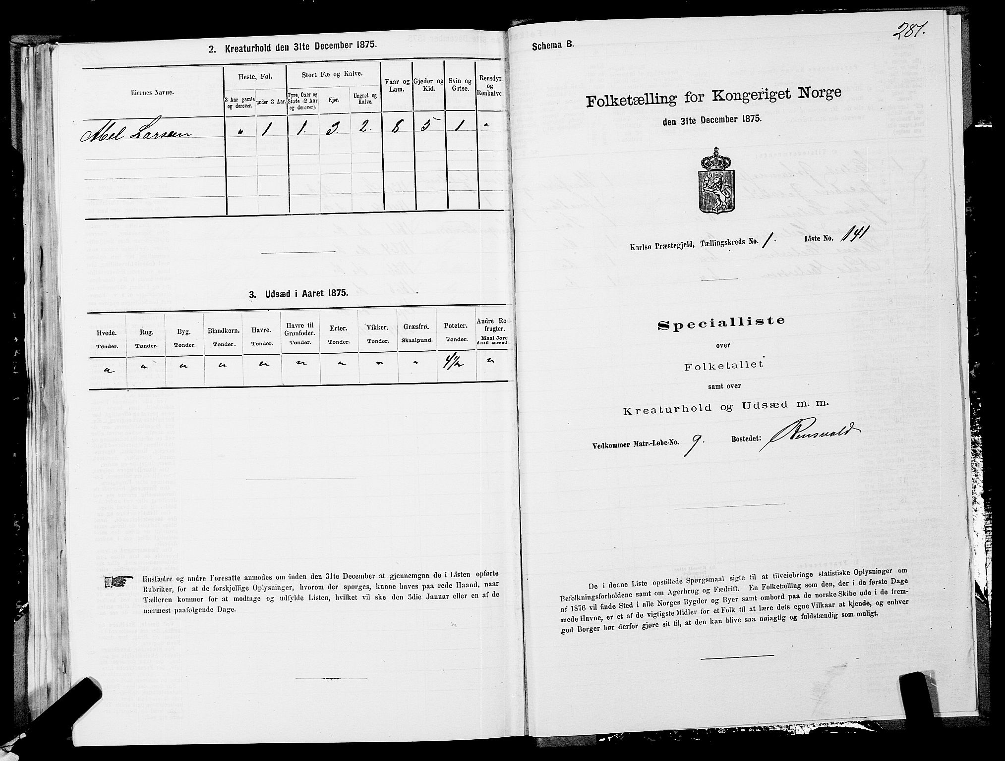 SATØ, 1875 census for 1936P Karlsøy, 1875, p. 1281