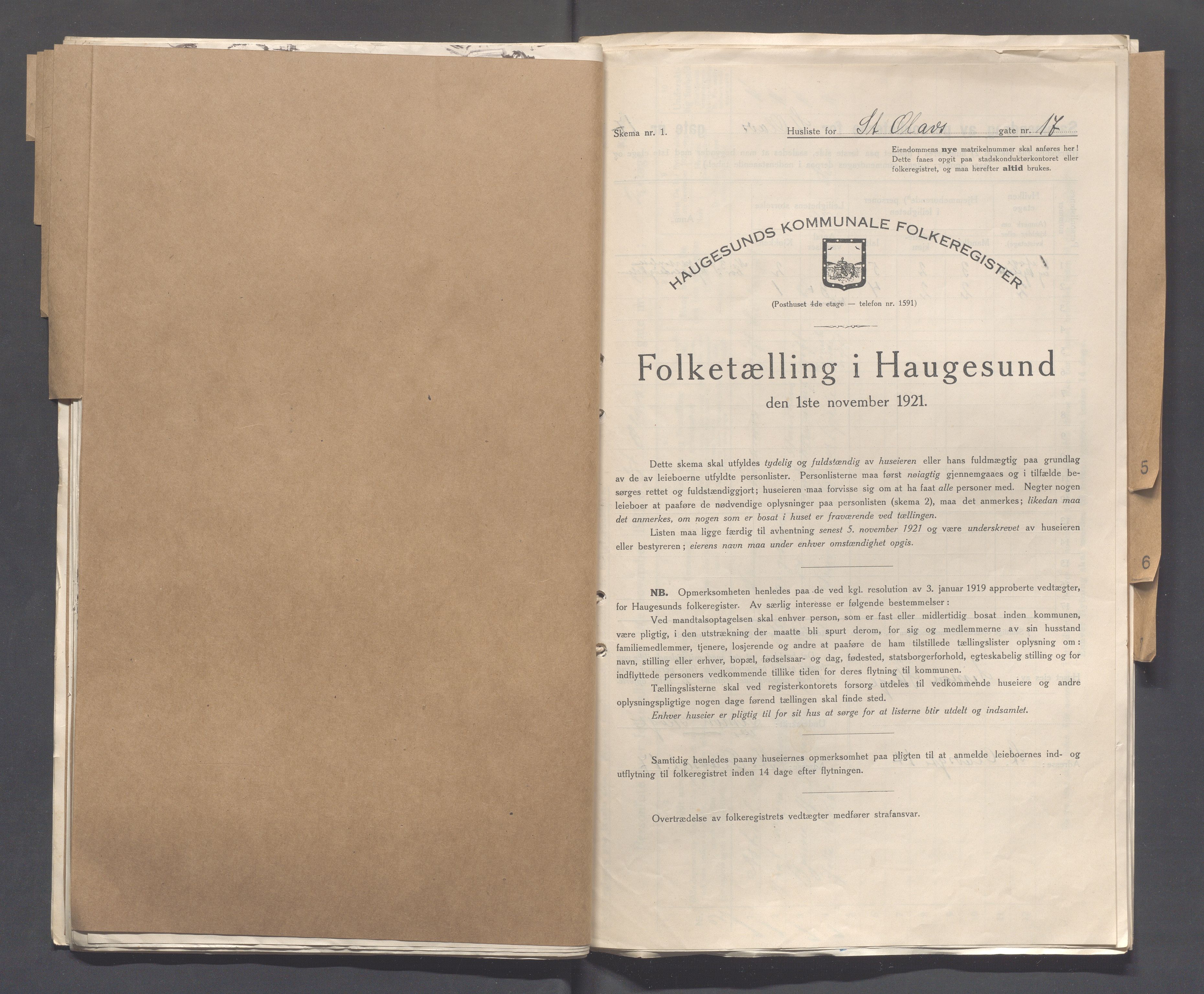 IKAR, Local census 1.11.1921 for Haugesund, 1921, p. 4295