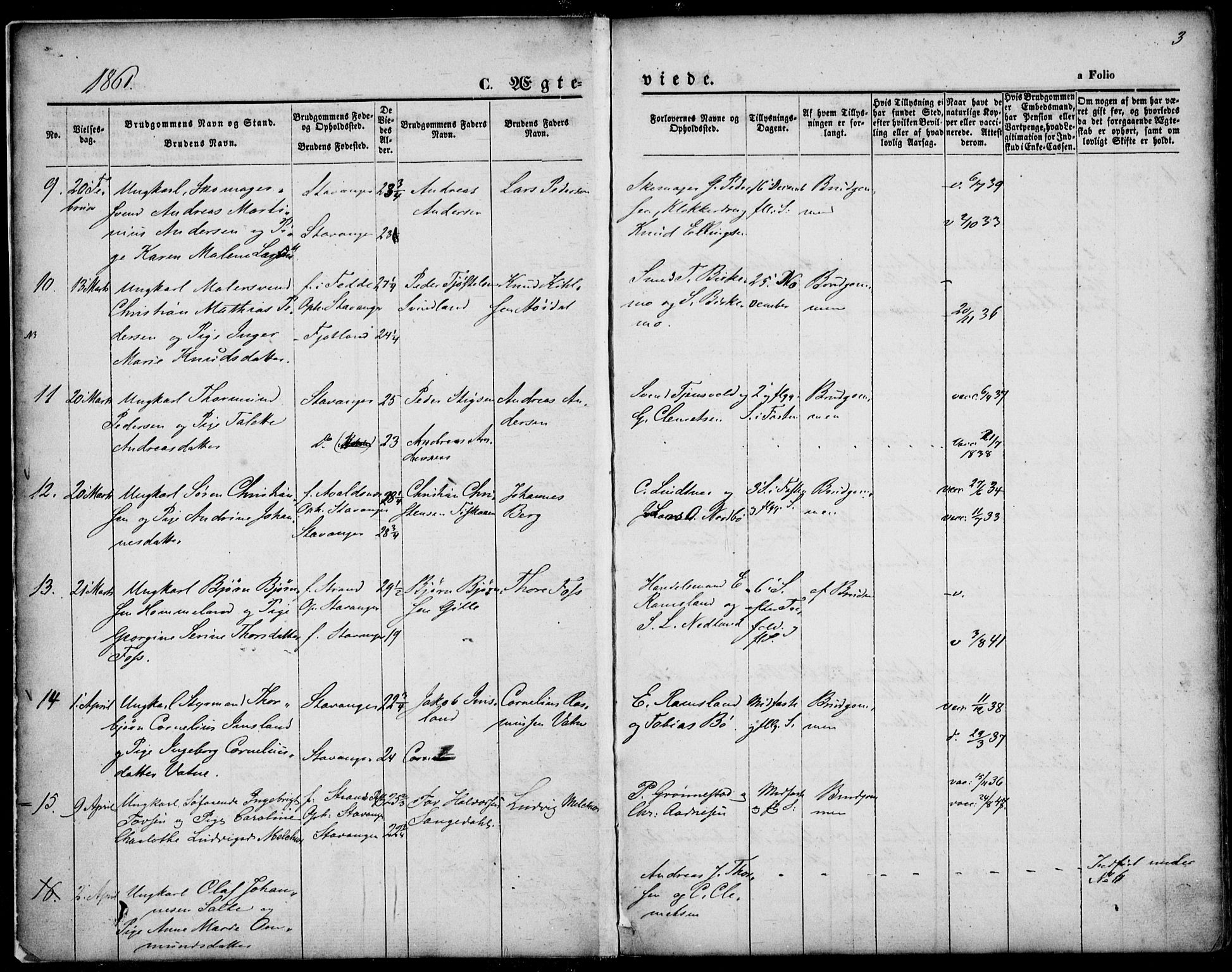 St. Petri sokneprestkontor, SAST/A-101813/001/30/30BA/L0002: Parish register (official) no. A 2, 1861-1869, p. 3