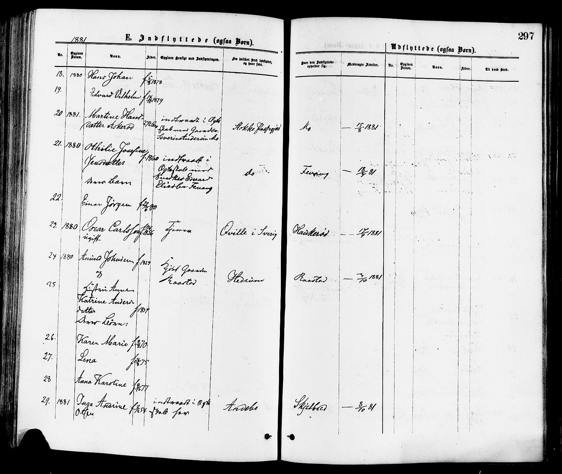 Sandar kirkebøker, SAKO/A-243/F/Fa/L0011: Parish register (official) no. 11, 1872-1882, p. 297