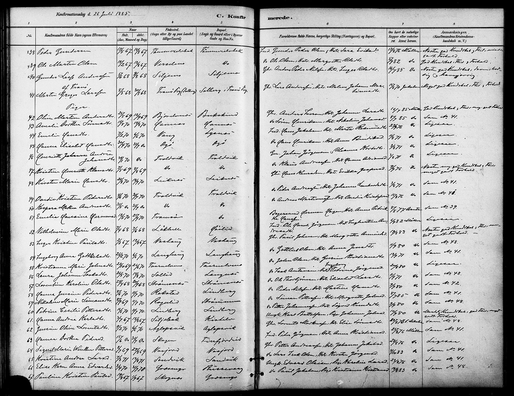 Lenvik sokneprestembete, AV/SATØ-S-1310/H/Ha/Haa/L0011kirke: Parish register (official) no. 11, 1880-1889