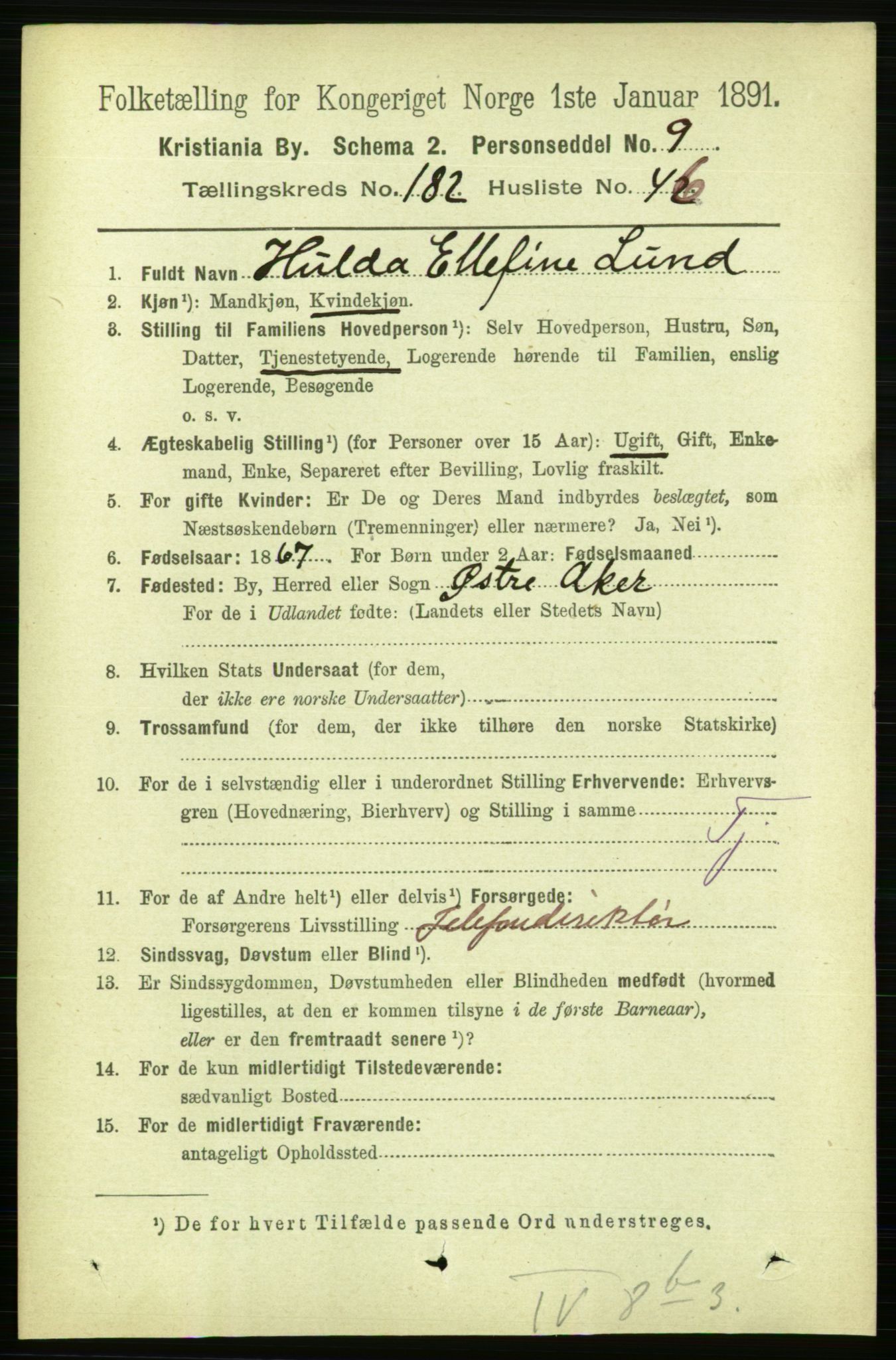 RA, 1891 census for 0301 Kristiania, 1891, p. 109211