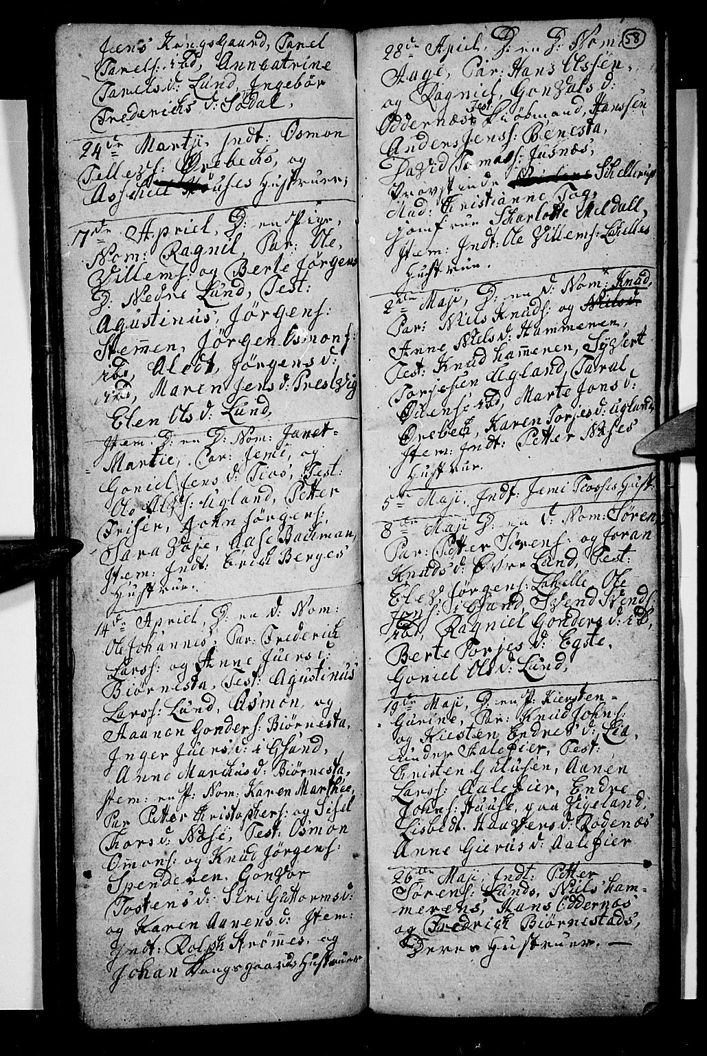 Oddernes sokneprestkontor, AV/SAK-1111-0033/F/Fb/Fba/L0002: Parish register (copy) no. B 2, 1791-1806, p. 58