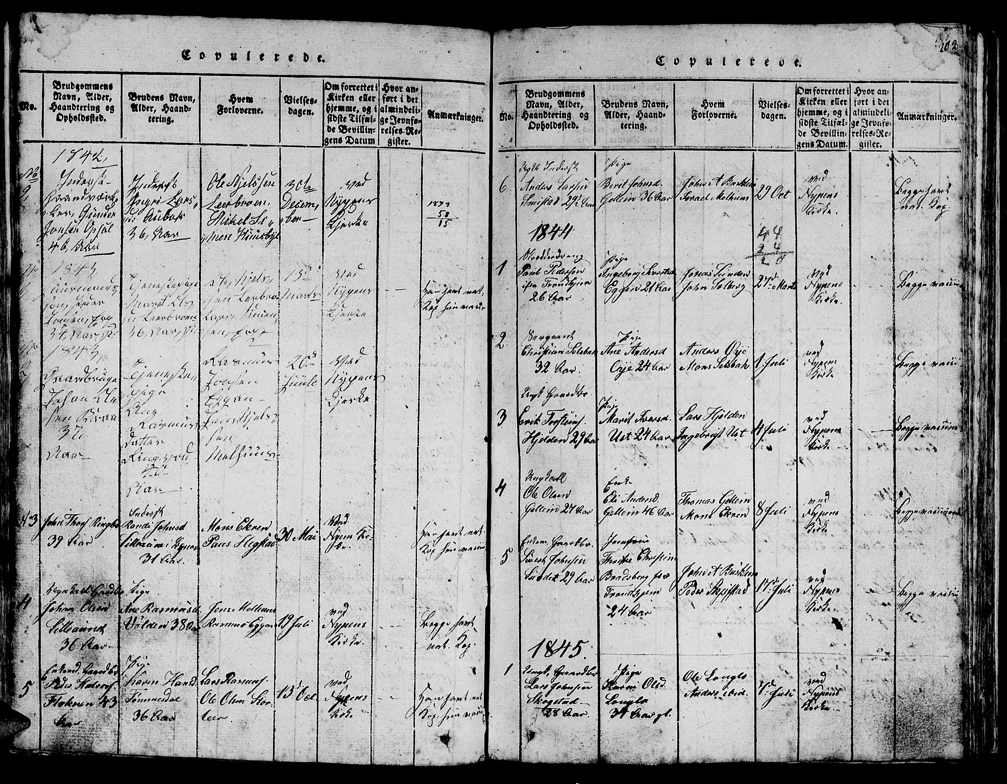 Ministerialprotokoller, klokkerbøker og fødselsregistre - Sør-Trøndelag, SAT/A-1456/613/L0393: Parish register (copy) no. 613C01, 1816-1886, p. 202