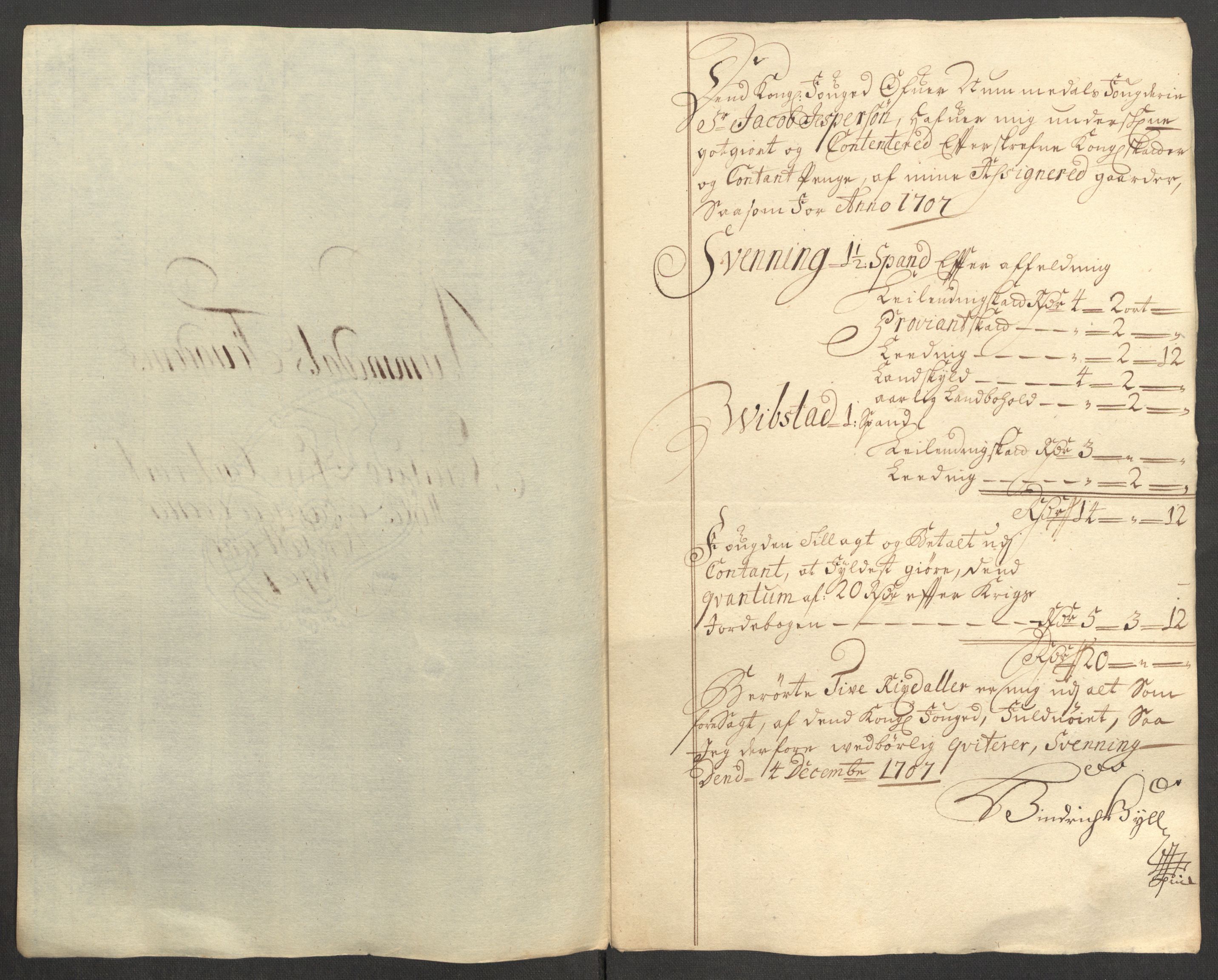 Rentekammeret inntil 1814, Reviderte regnskaper, Fogderegnskap, RA/EA-4092/R64/L4430: Fogderegnskap Namdal, 1707-1708, p. 179