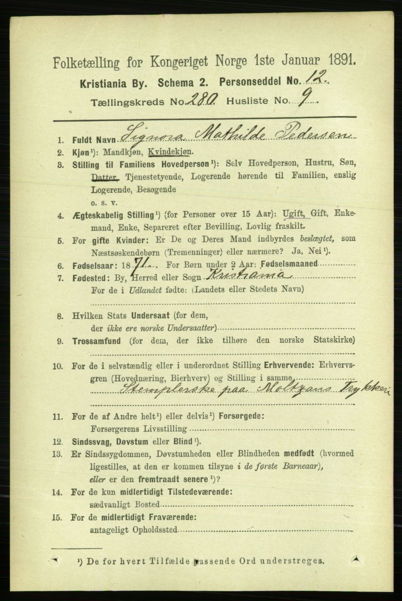 RA, 1891 census for 0301 Kristiania, 1891, p. 170310