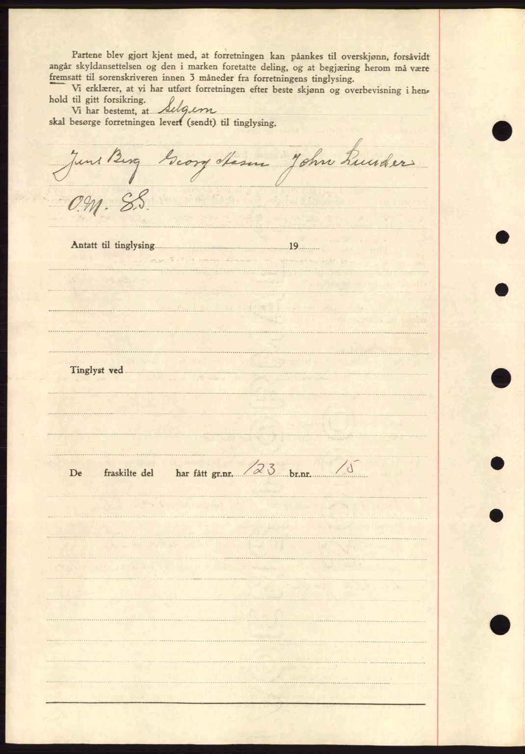 Solør tingrett, SAH/TING-008/H/Hb/Hbc/L0001: Mortgage book no. A1-A4, 1936-1938, Diary no: : 2123/1937