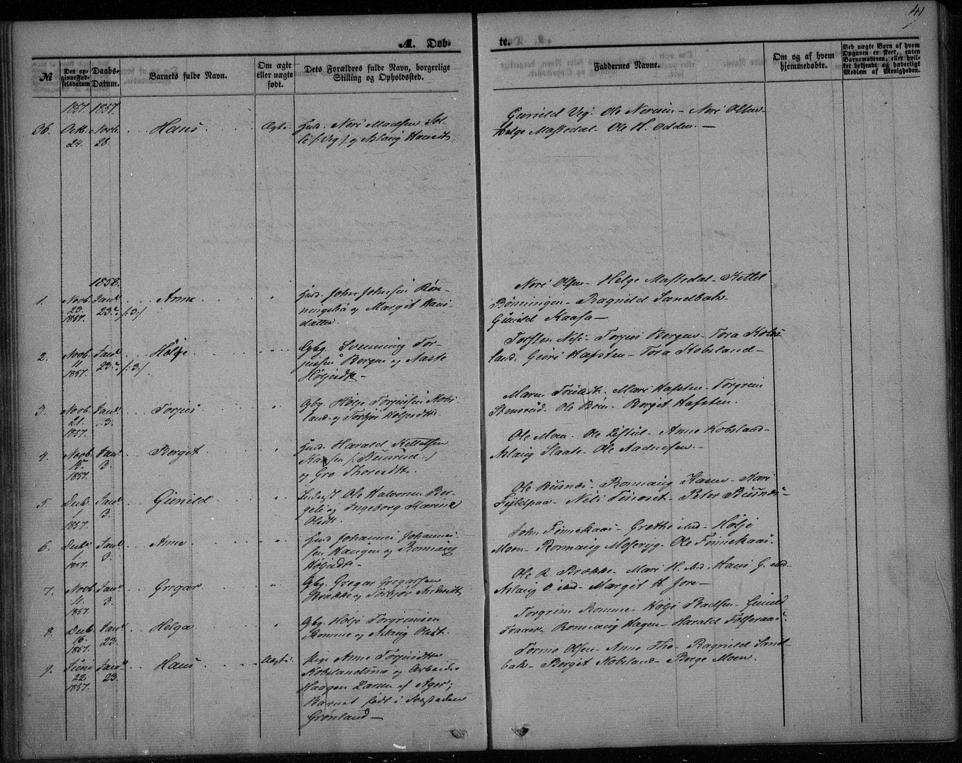 Gransherad kirkebøker, SAKO/A-267/F/Fa/L0002: Parish register (official) no. I 2, 1844-1859, p. 41