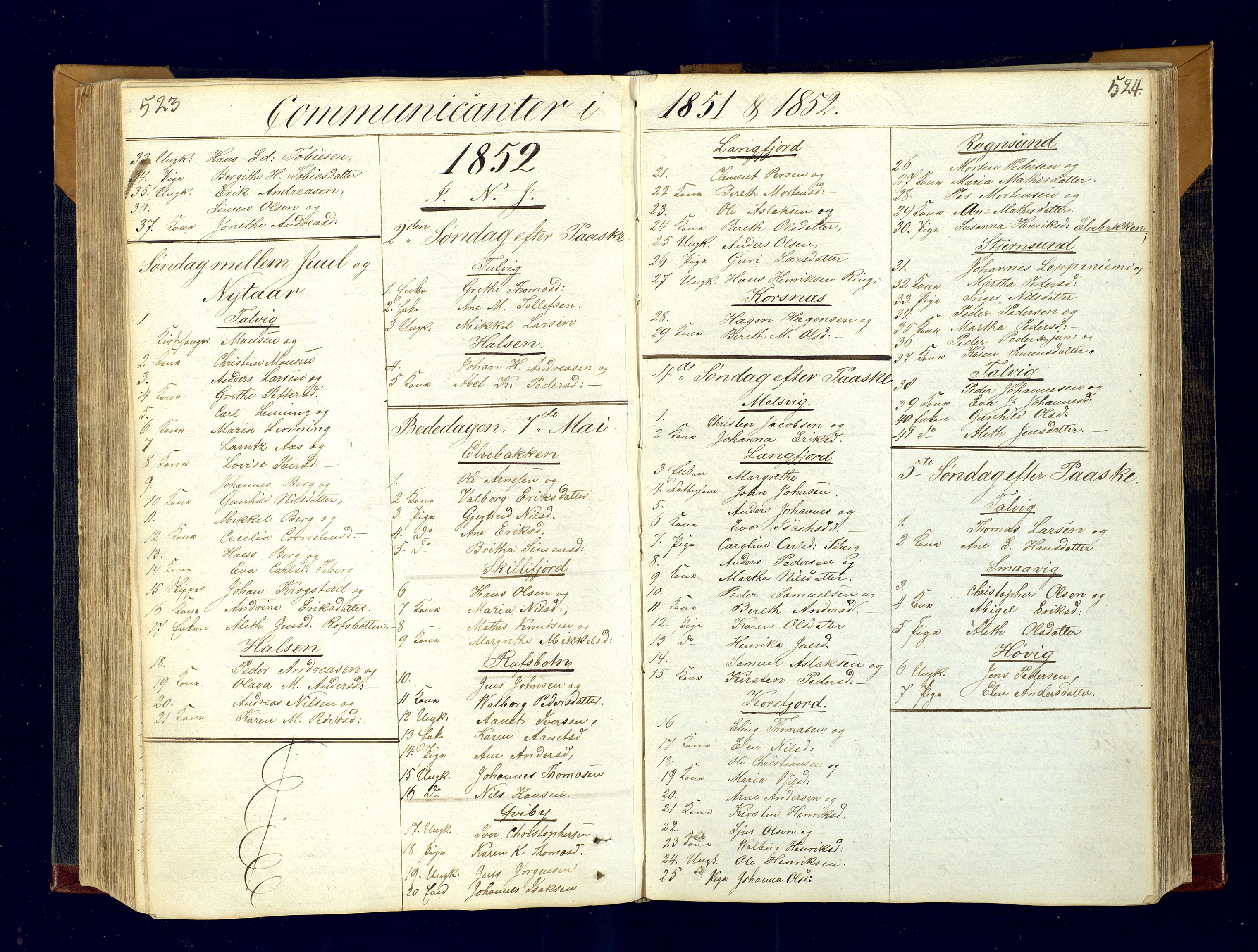 Talvik sokneprestkontor, SATØ/S-1337/H/Ha/L0007kirke: Parish register (official) no. 7, 1813-1821, p. 523-524