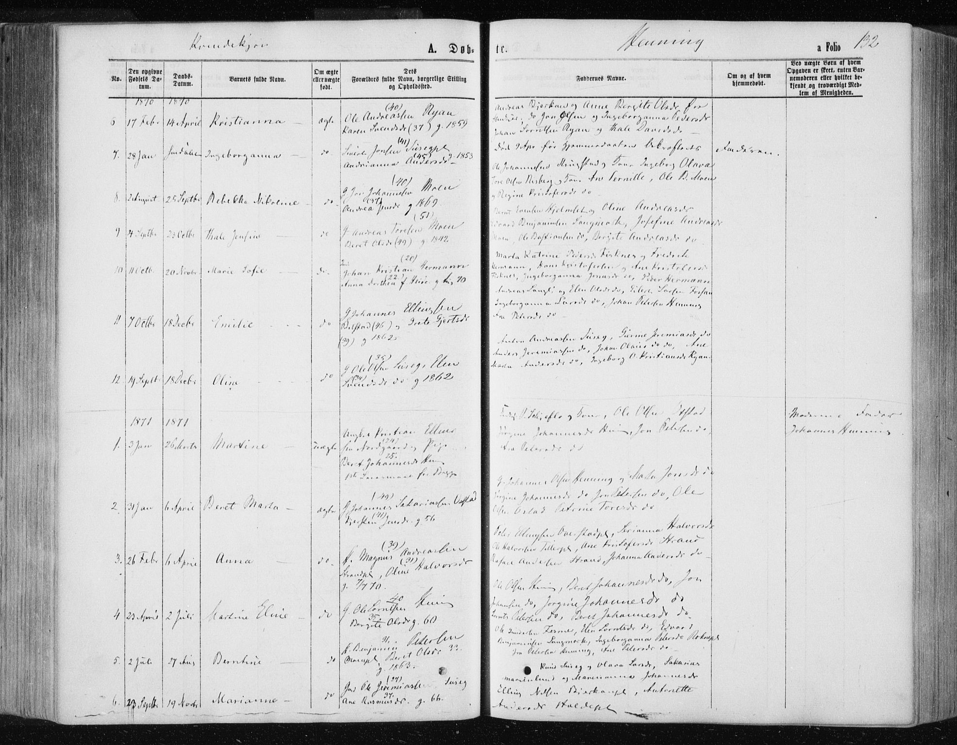 Ministerialprotokoller, klokkerbøker og fødselsregistre - Nord-Trøndelag, SAT/A-1458/735/L0345: Parish register (official) no. 735A08 /3, 1863-1872, p. 132