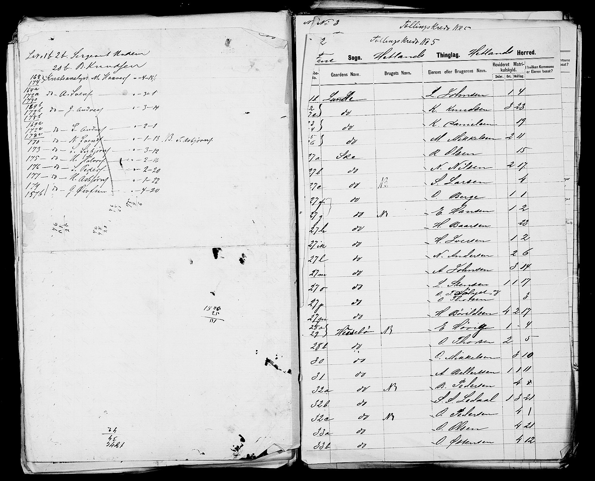 SAST, 1875 census for 1126P Hetland, 1875, p. 42