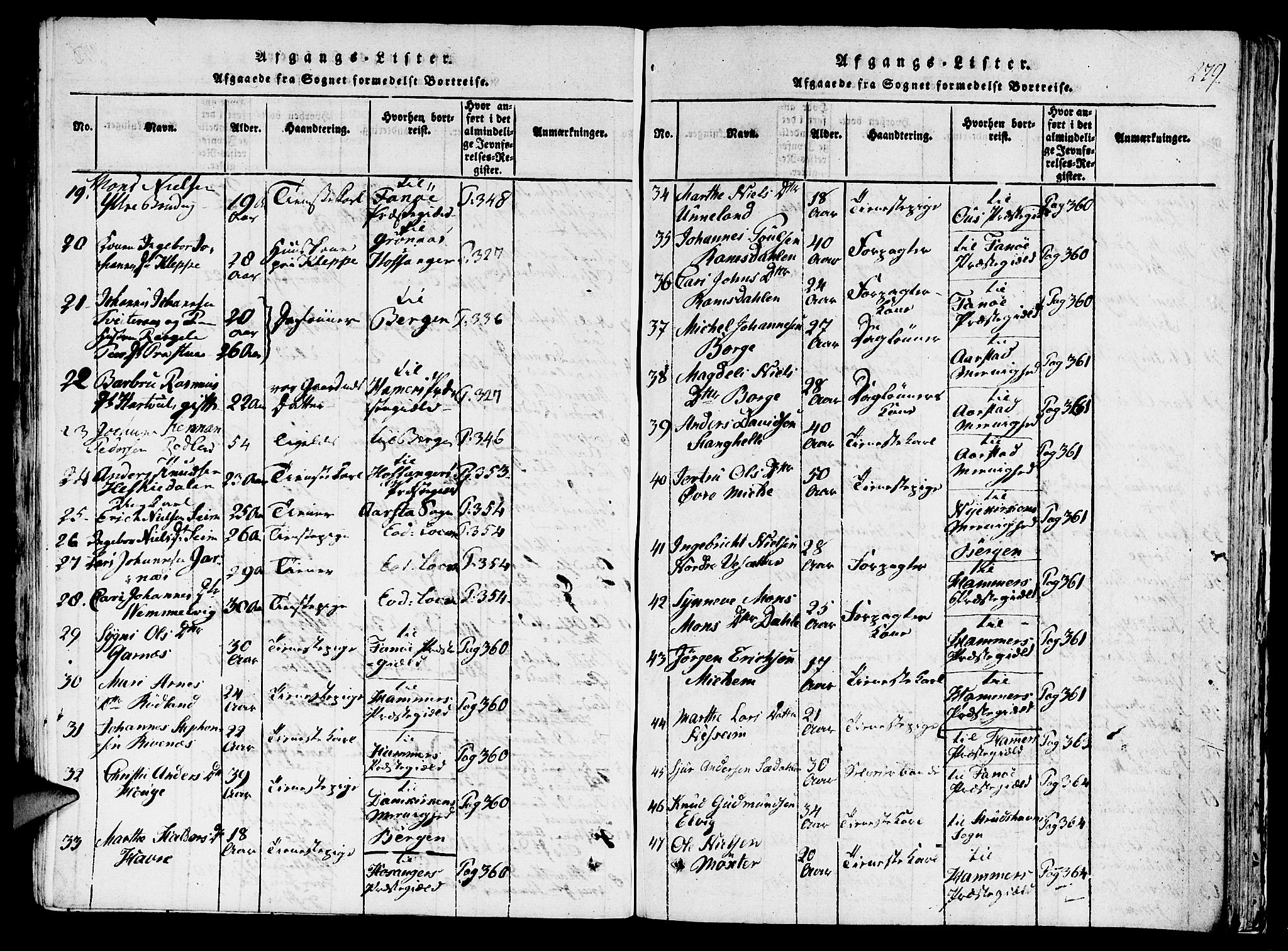 Haus sokneprestembete, AV/SAB-A-75601/H/Haa: Parish register (official) no. A 12, 1816-1821, p. 279