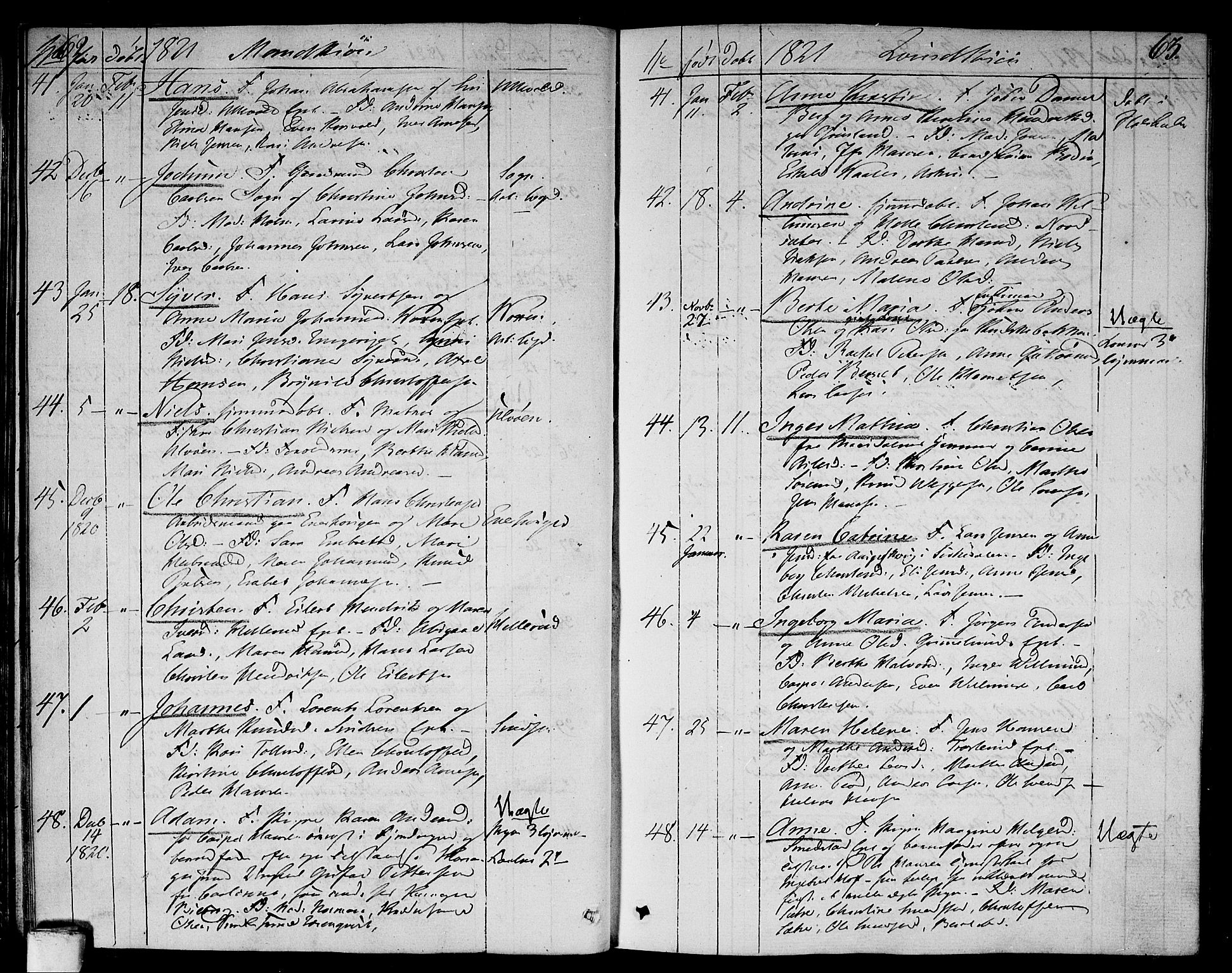 Aker prestekontor kirkebøker, AV/SAO-A-10861/F/L0012: Parish register (official) no. 12, 1819-1828, p. 62-63