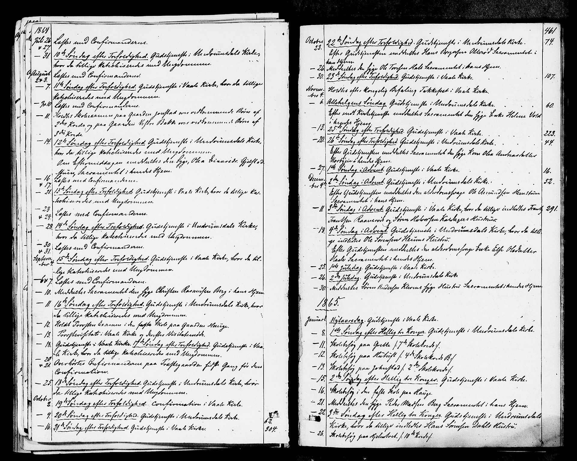 Våle kirkebøker, AV/SAKO-A-334/F/Fa/L0010: Parish register (official) no. I 10, 1861-1877, p. 461