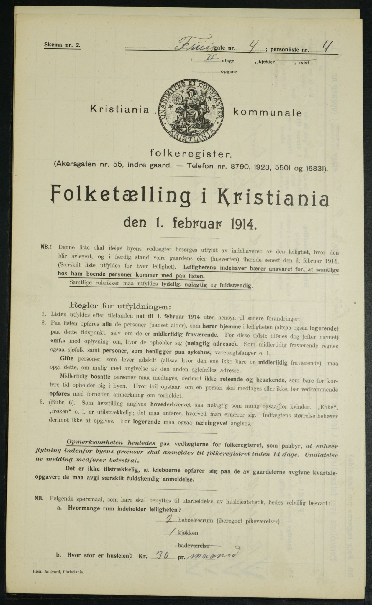 OBA, Municipal Census 1914 for Kristiania, 1914, p. 27103