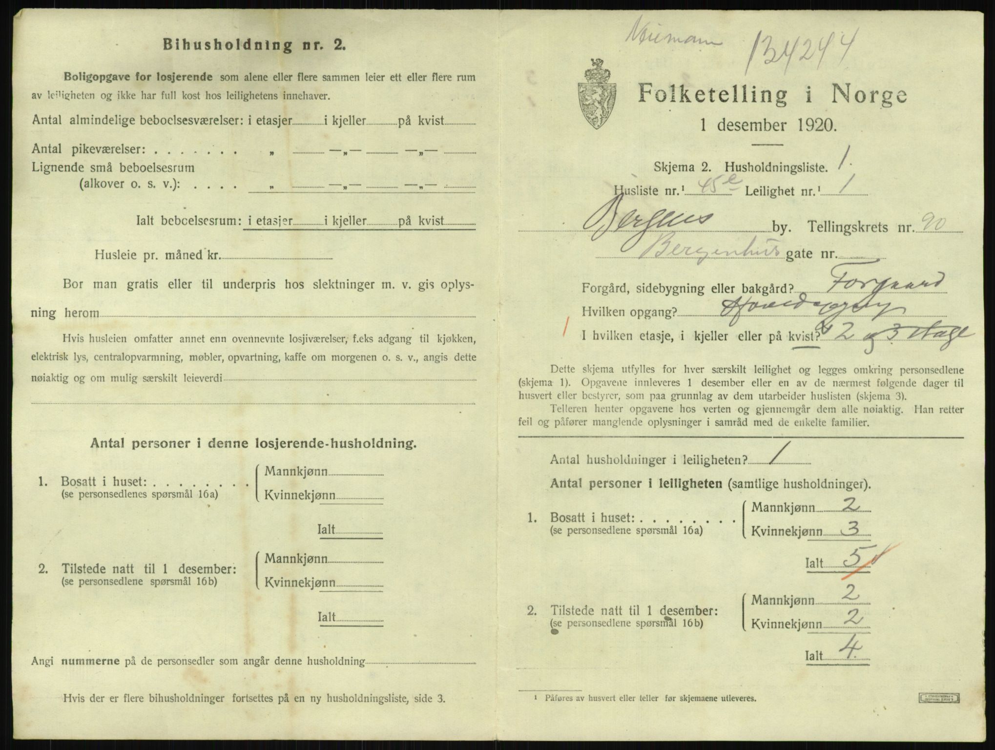 SAB, 1920 census for Bergen, 1920, p. 39829