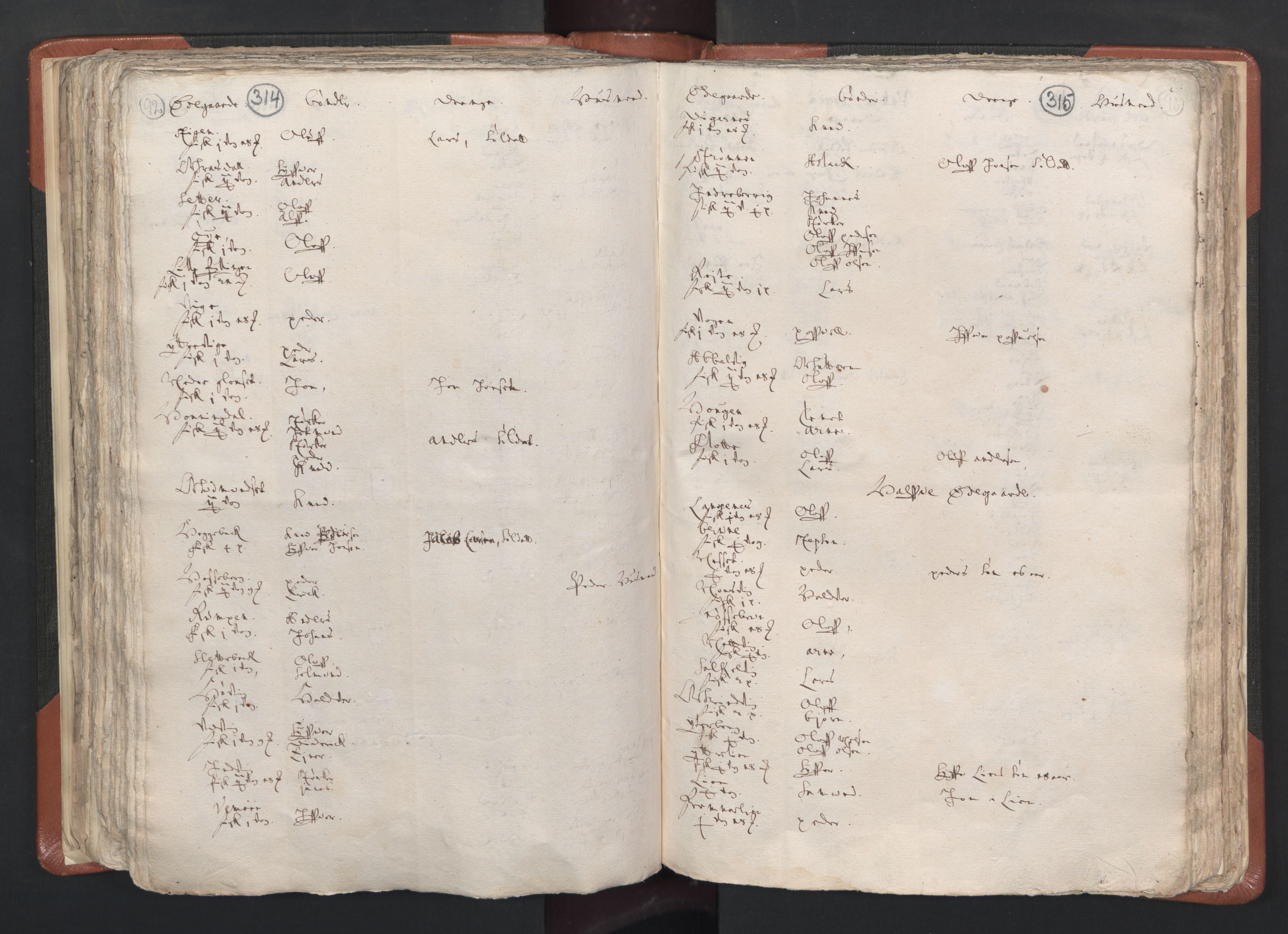 RA, Vicar's Census 1664-1666, no. 26: Sunnmøre deanery, 1664-1666, p. 314-315
