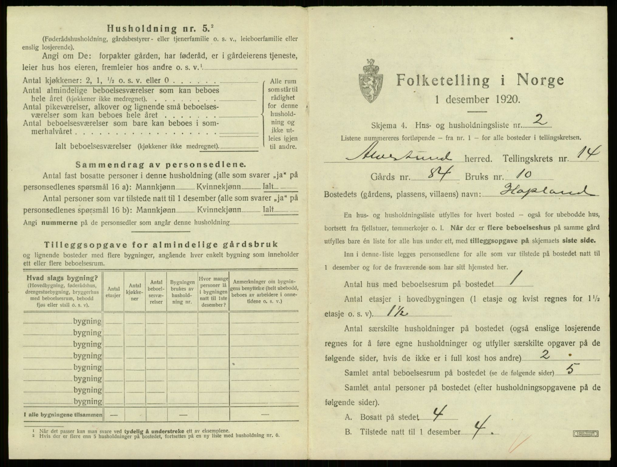 SAB, 1920 census for Alversund, 1920, p. 1027