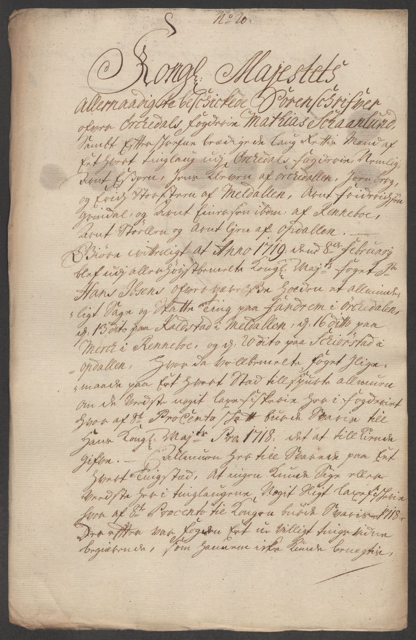 Rentekammeret inntil 1814, Reviderte regnskaper, Fogderegnskap, AV/RA-EA-4092/R60/L3971: Fogderegnskap Orkdal og Gauldal, 1718, p. 274