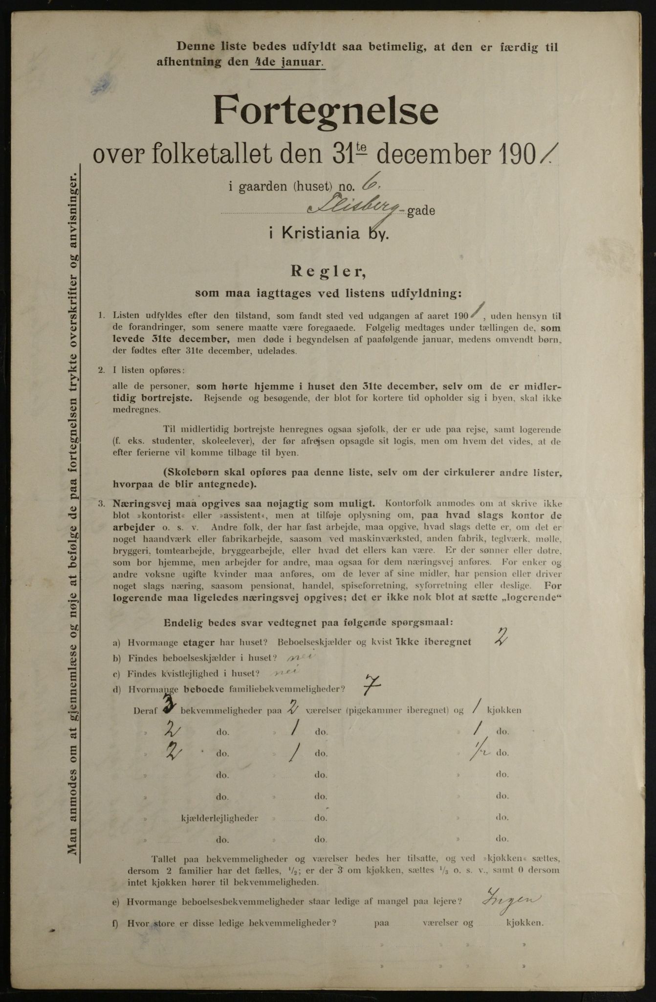 OBA, Municipal Census 1901 for Kristiania, 1901, p. 4008