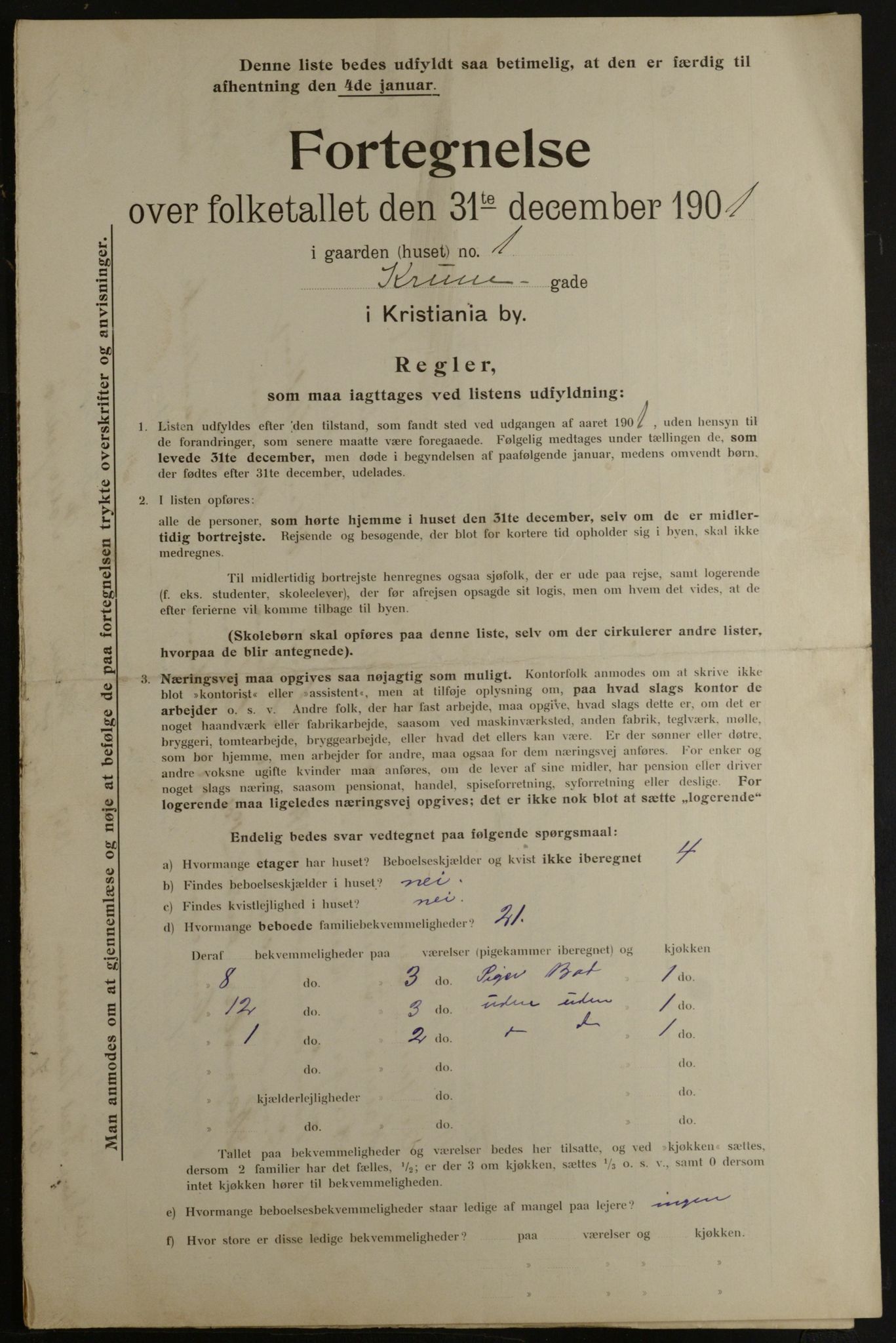 OBA, Municipal Census 1901 for Kristiania, 1901, p. 8447