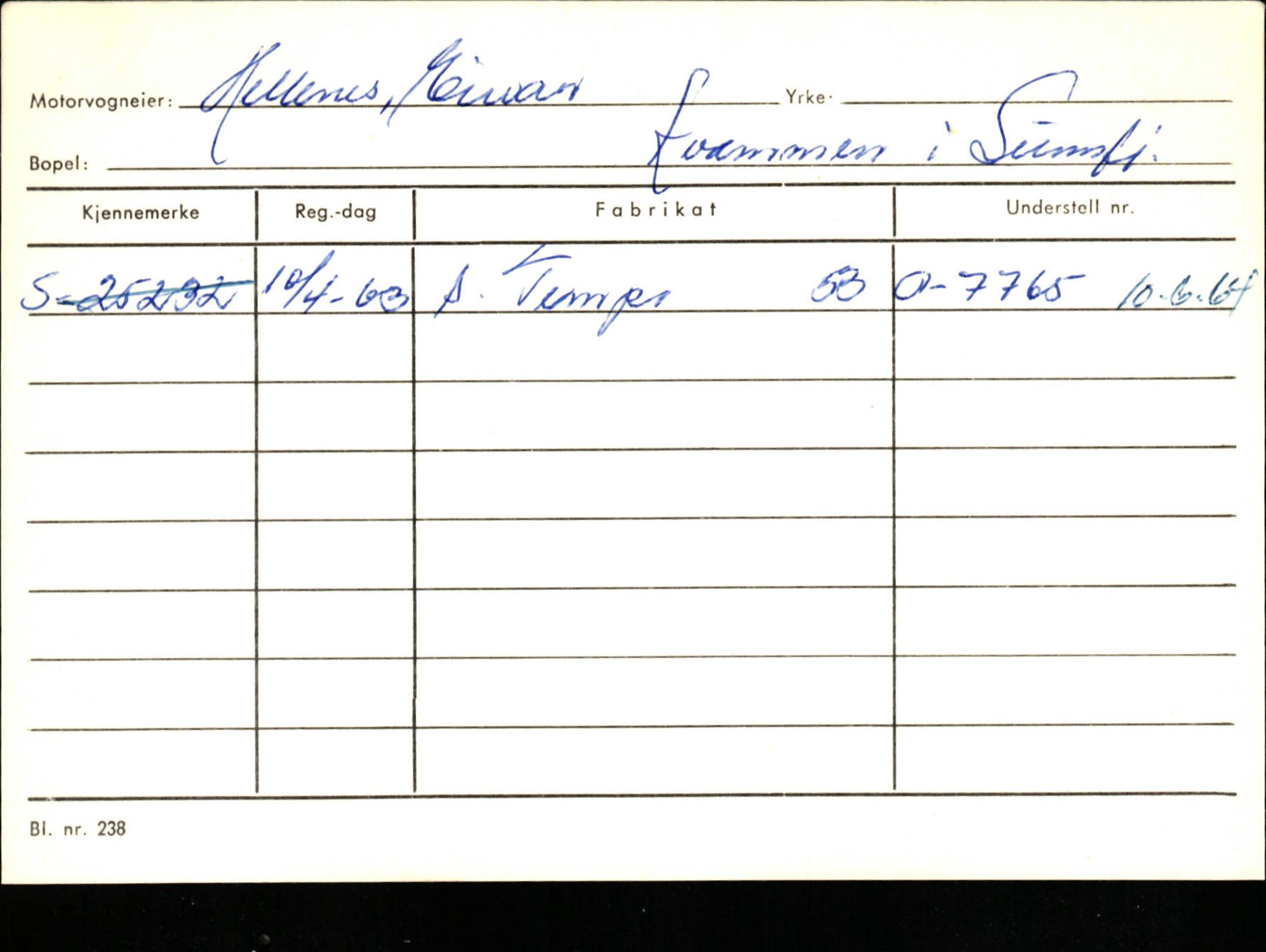 Statens vegvesen, Sogn og Fjordane vegkontor, AV/SAB-A-5301/4/F/L0132: Eigarregister Askvoll A-Å. Balestrand A-Å, 1945-1975, p. 536