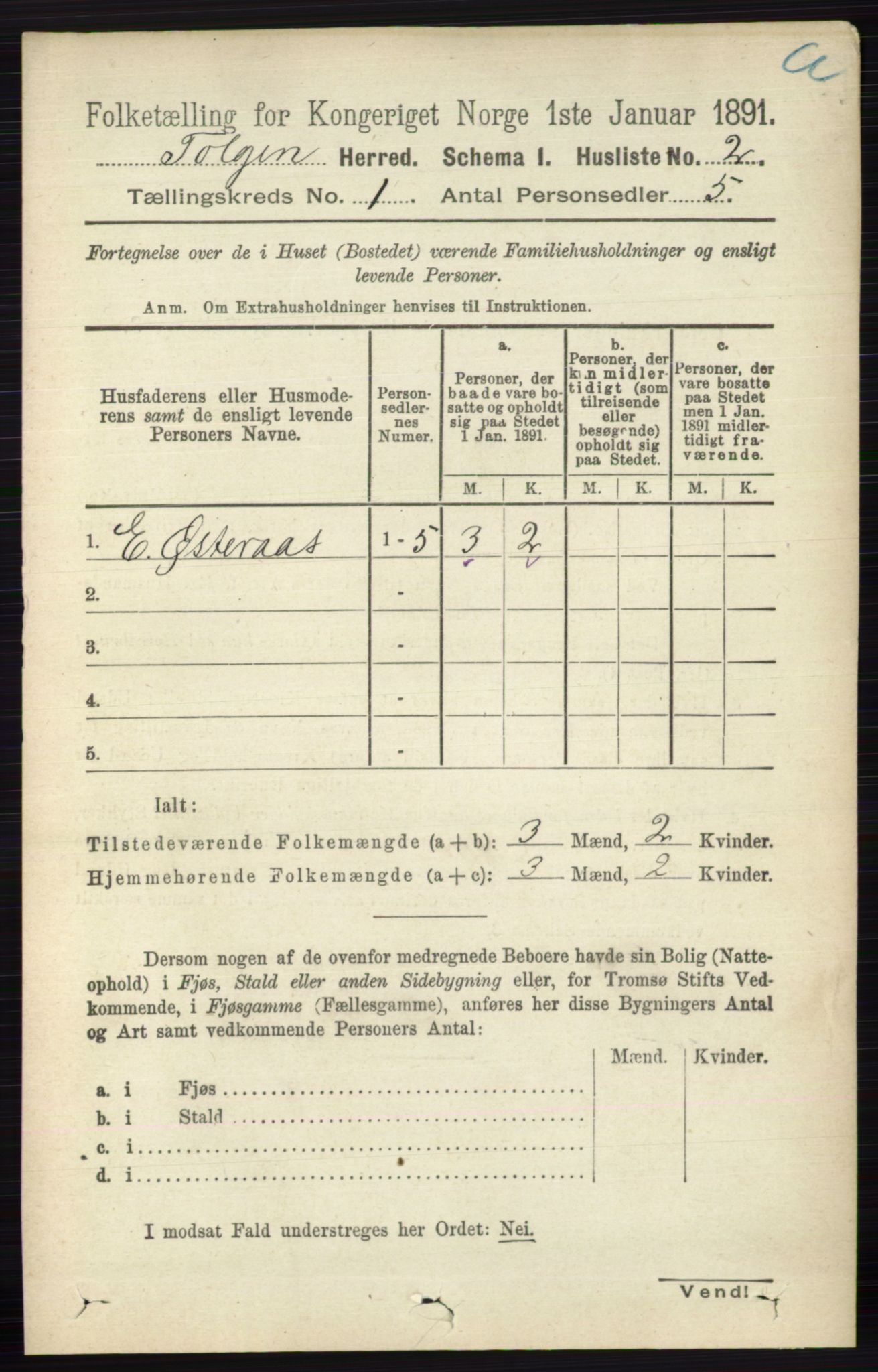 RA, 1891 census for 0436 Tolga, 1891, p. 47