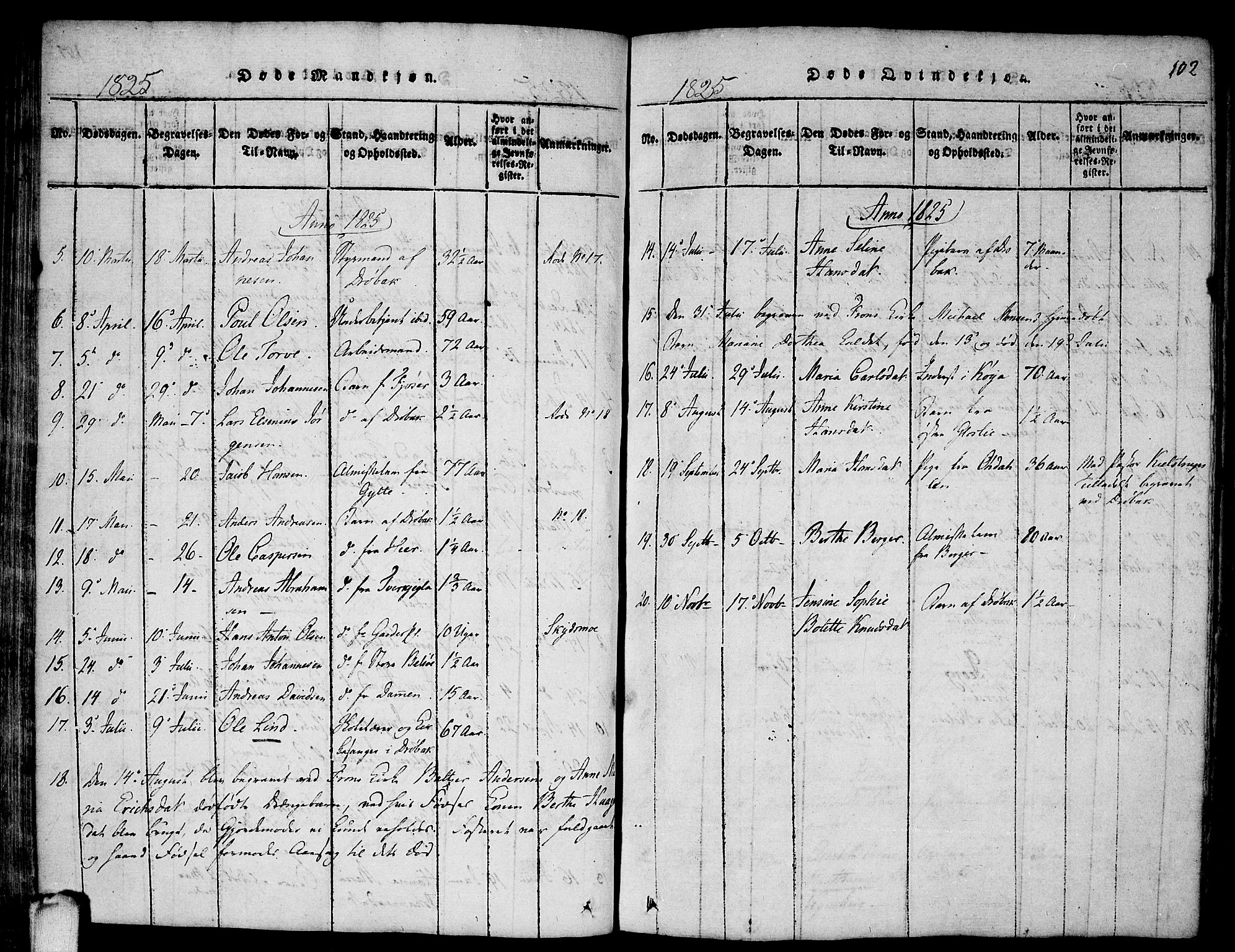 Drøbak prestekontor Kirkebøker, AV/SAO-A-10142a/F/Fa/L0001: Parish register (official) no. I 1, 1816-1842, p. 102