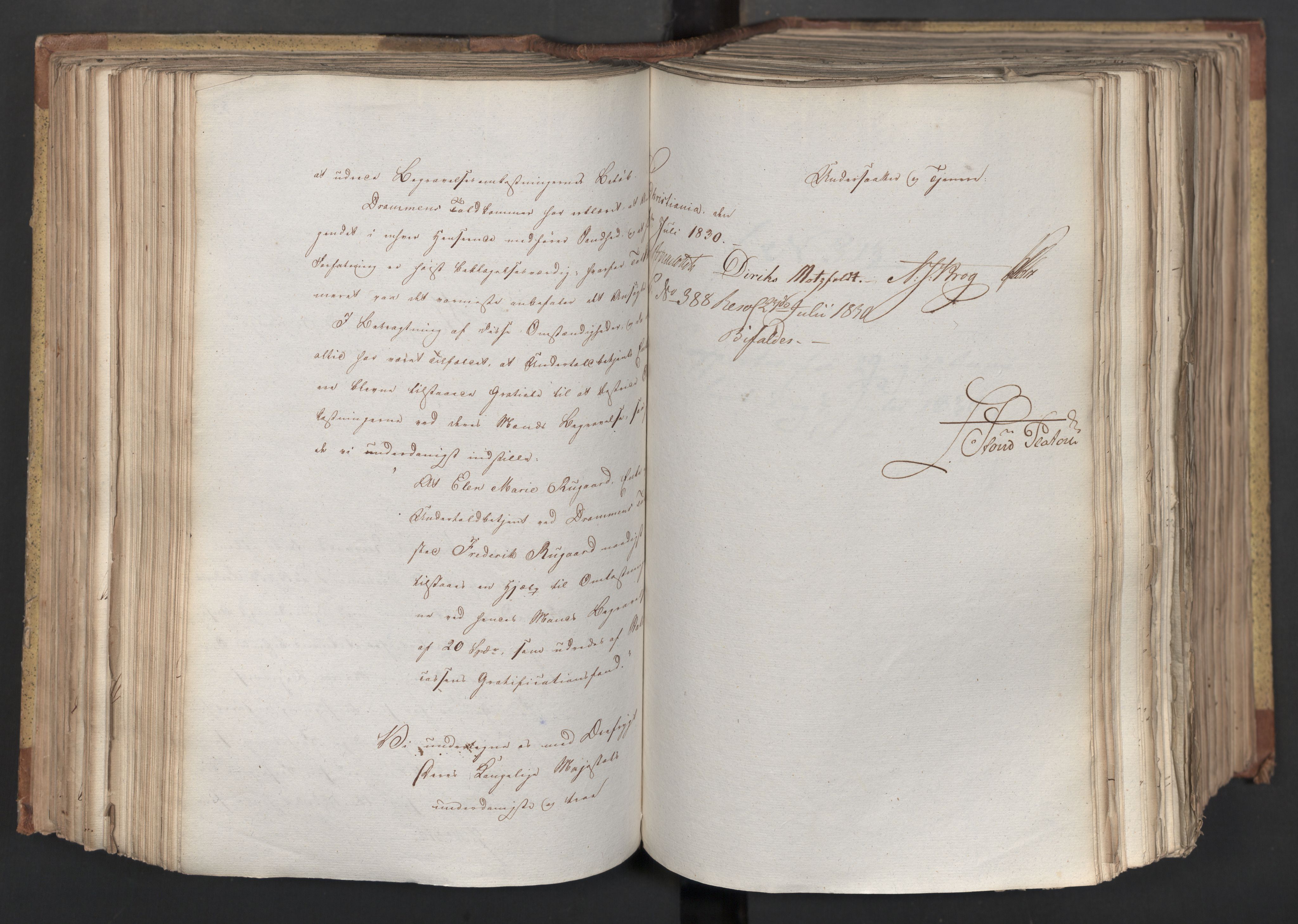Statsrådsavdelingen i Stockholm, AV/RA-S-1003/D/Da/L0066: Regjeringsinnstillinger nr. 240-449, 1830, p. 292