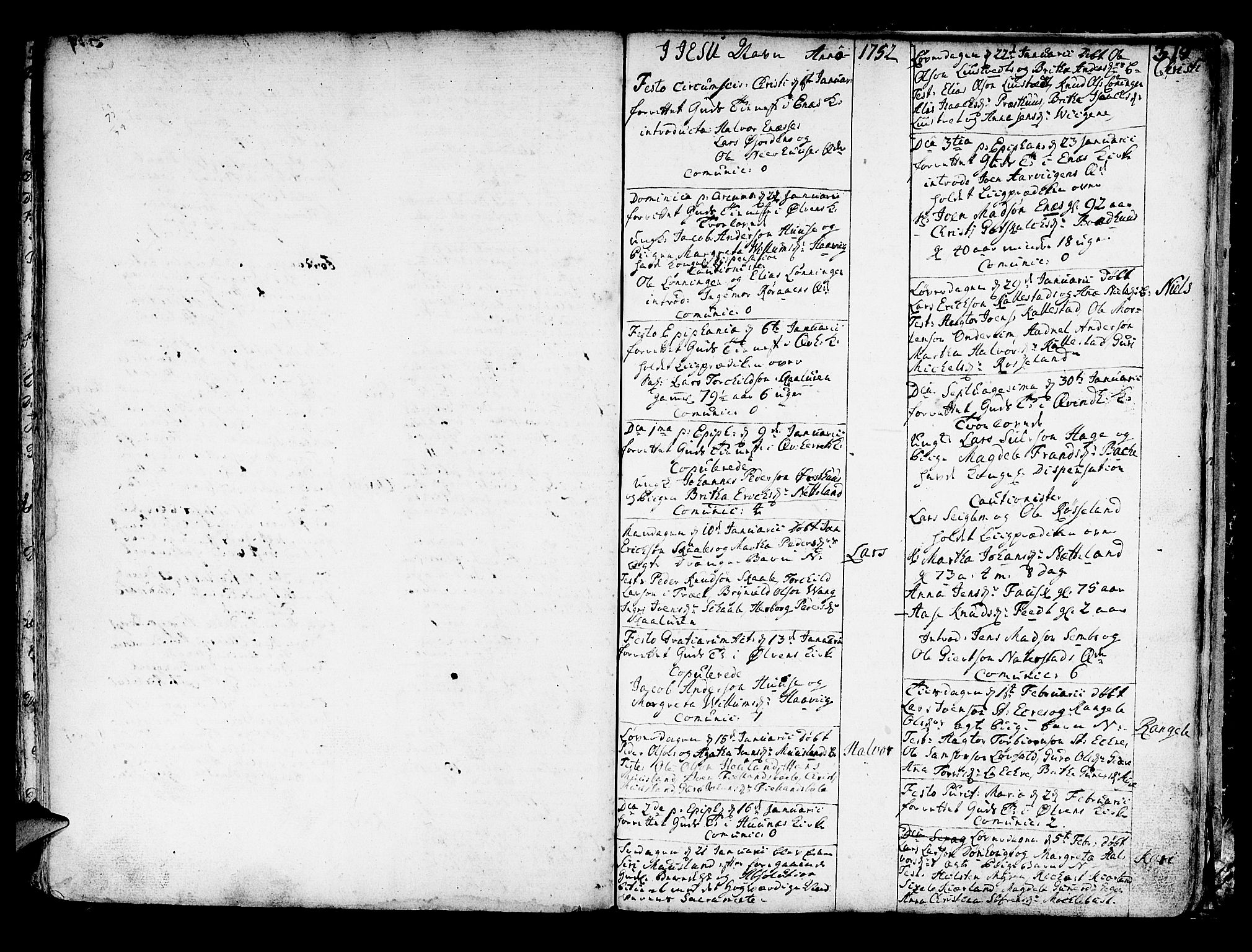 Kvinnherad sokneprestembete, SAB/A-76401/H/Haa: Parish register (official) no. A 2, 1710-1753, p. 318-319