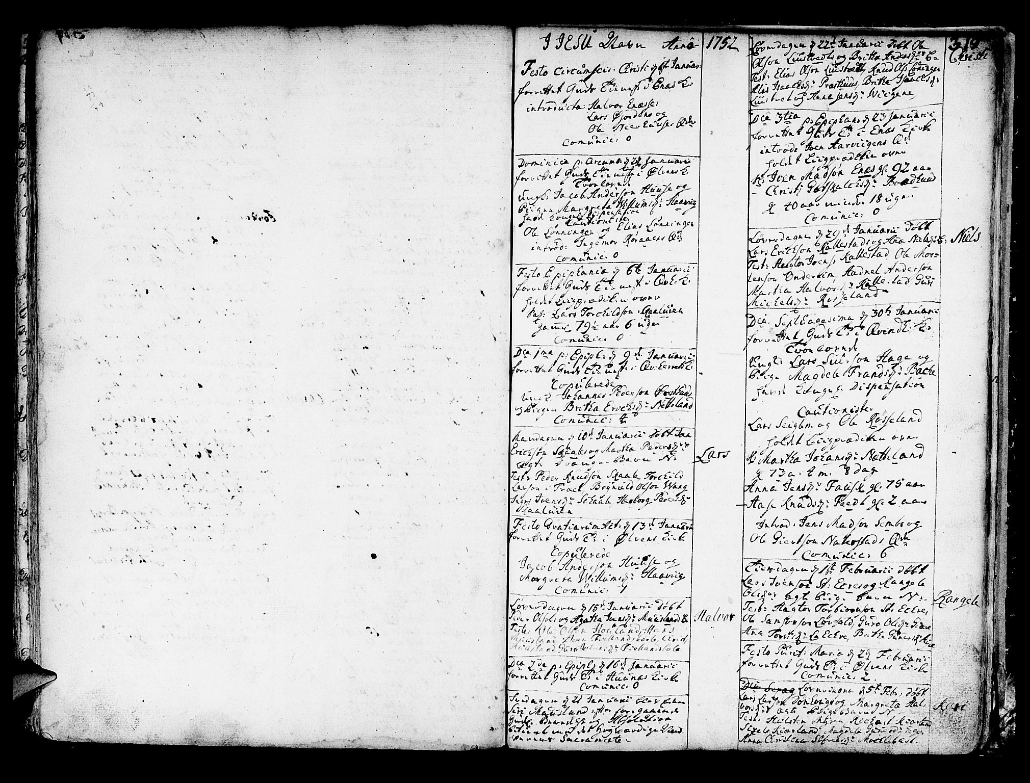 Kvinnherad sokneprestembete, AV/SAB-A-76401/H/Haa: Parish register (official) no. A 2, 1710-1753, p. 318-319