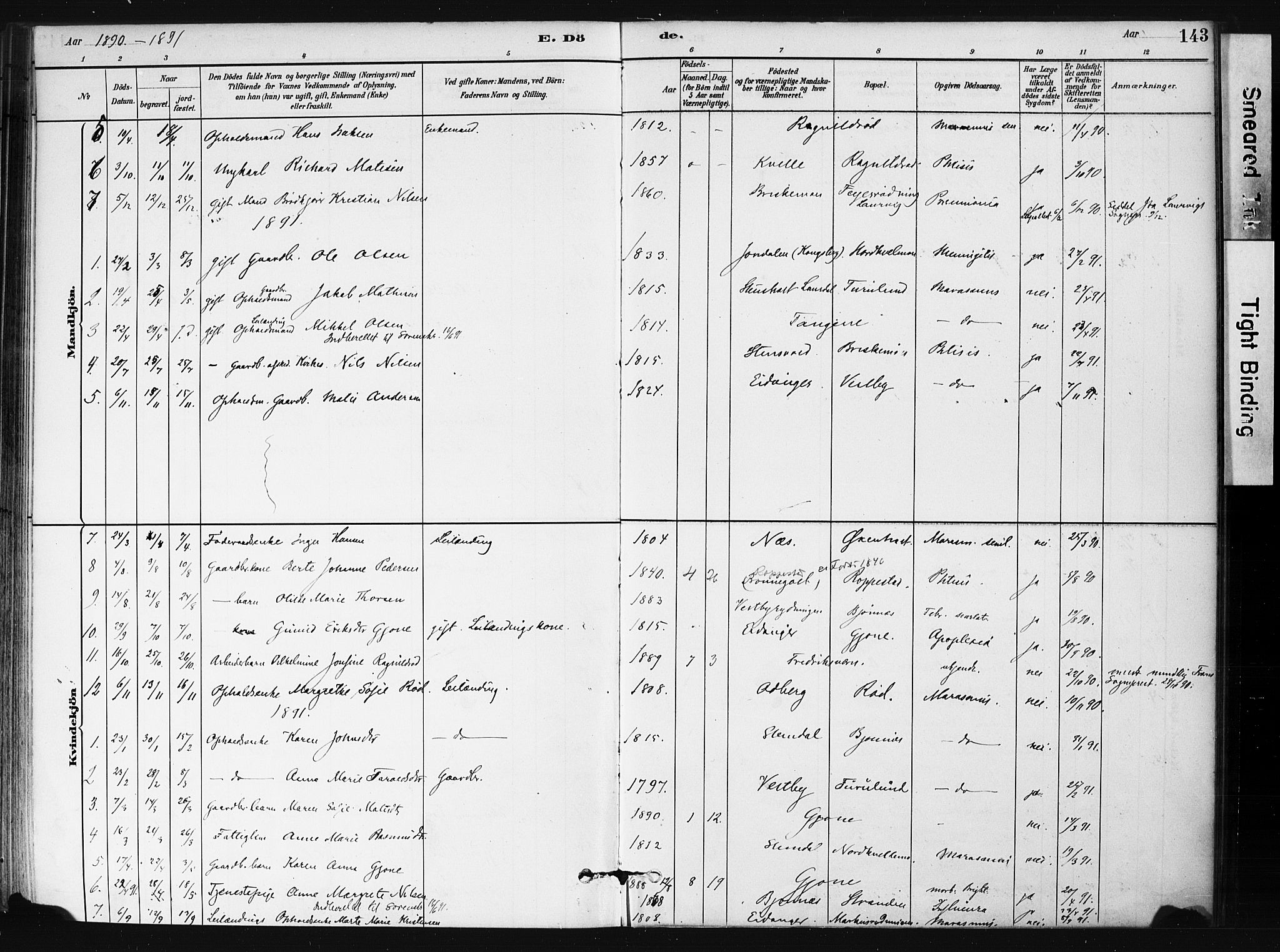 Hedrum kirkebøker, AV/SAKO-A-344/F/Fb/L0001: Parish register (official) no. II 1, 1881-1905, p. 143