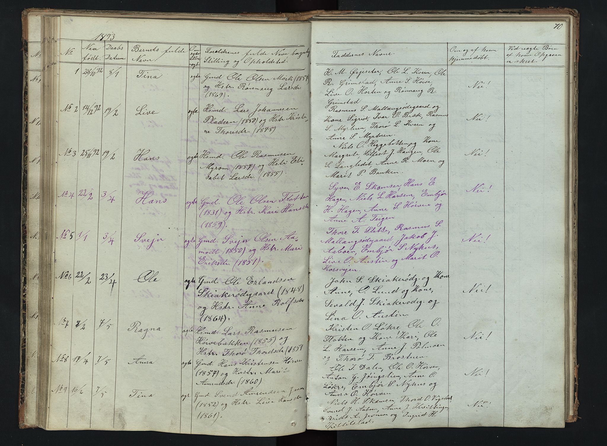 Skjåk prestekontor, AV/SAH-PREST-072/H/Ha/Hab/L0002: Parish register (copy) no. 2, 1867-1894, p. 70