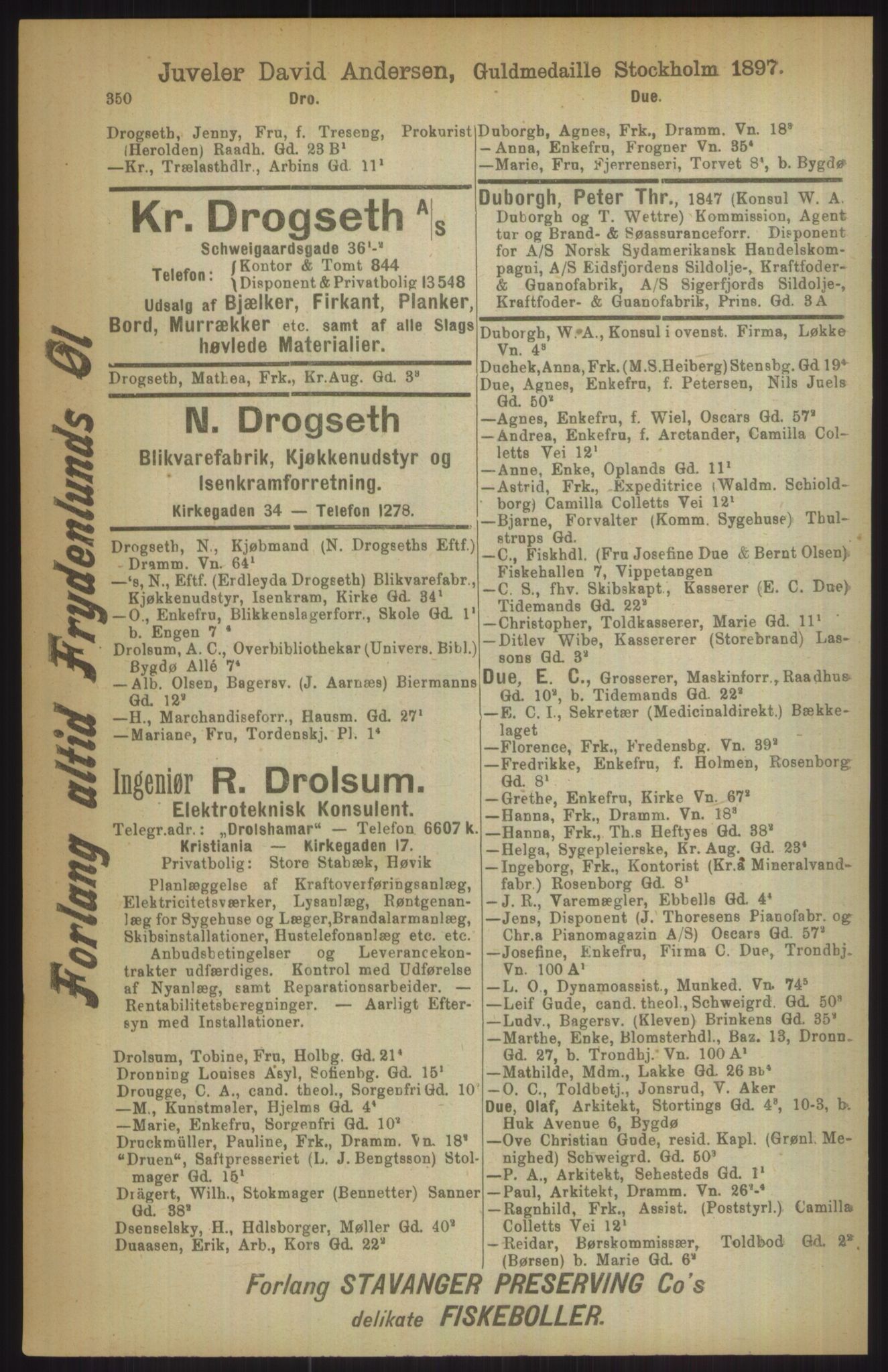 Kristiania/Oslo adressebok, PUBL/-, 1911, p. 350