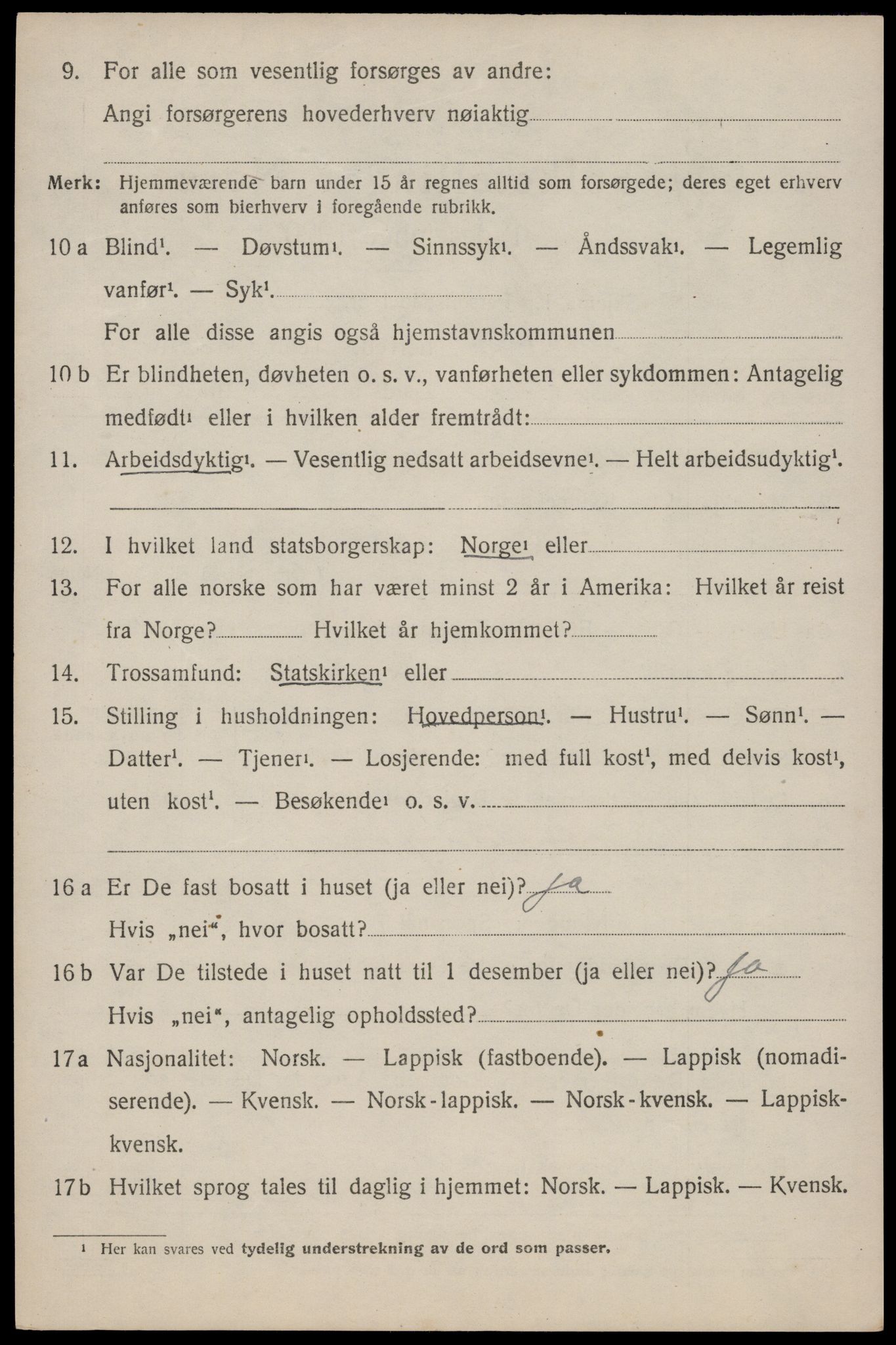 SAT, 1920 census for Dverberg, 1920, p. 11305