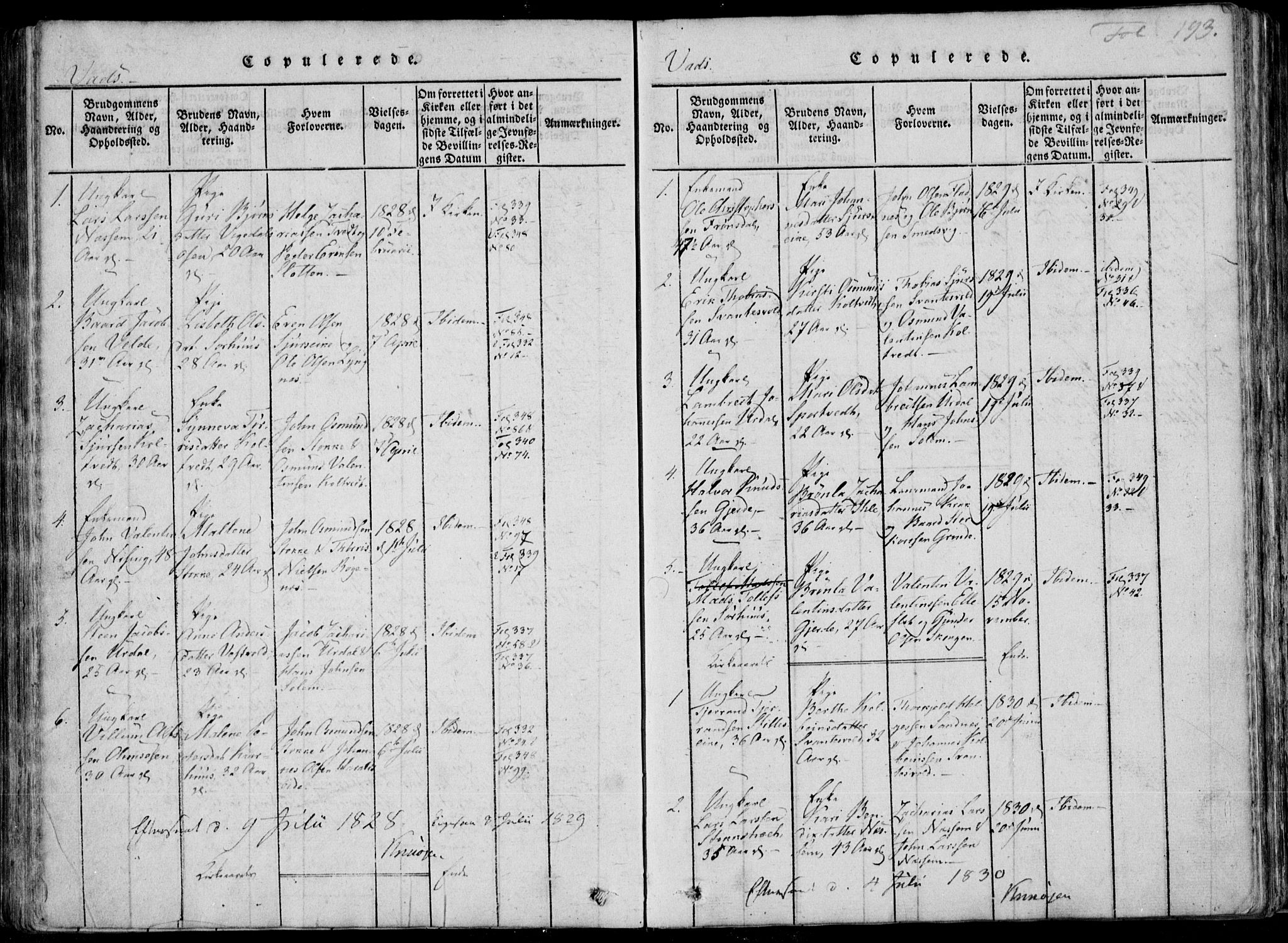 Skjold sokneprestkontor, SAST/A-101847/H/Ha/Haa/L0004: Parish register (official) no. A 4 /2, 1815-1830, p. 193