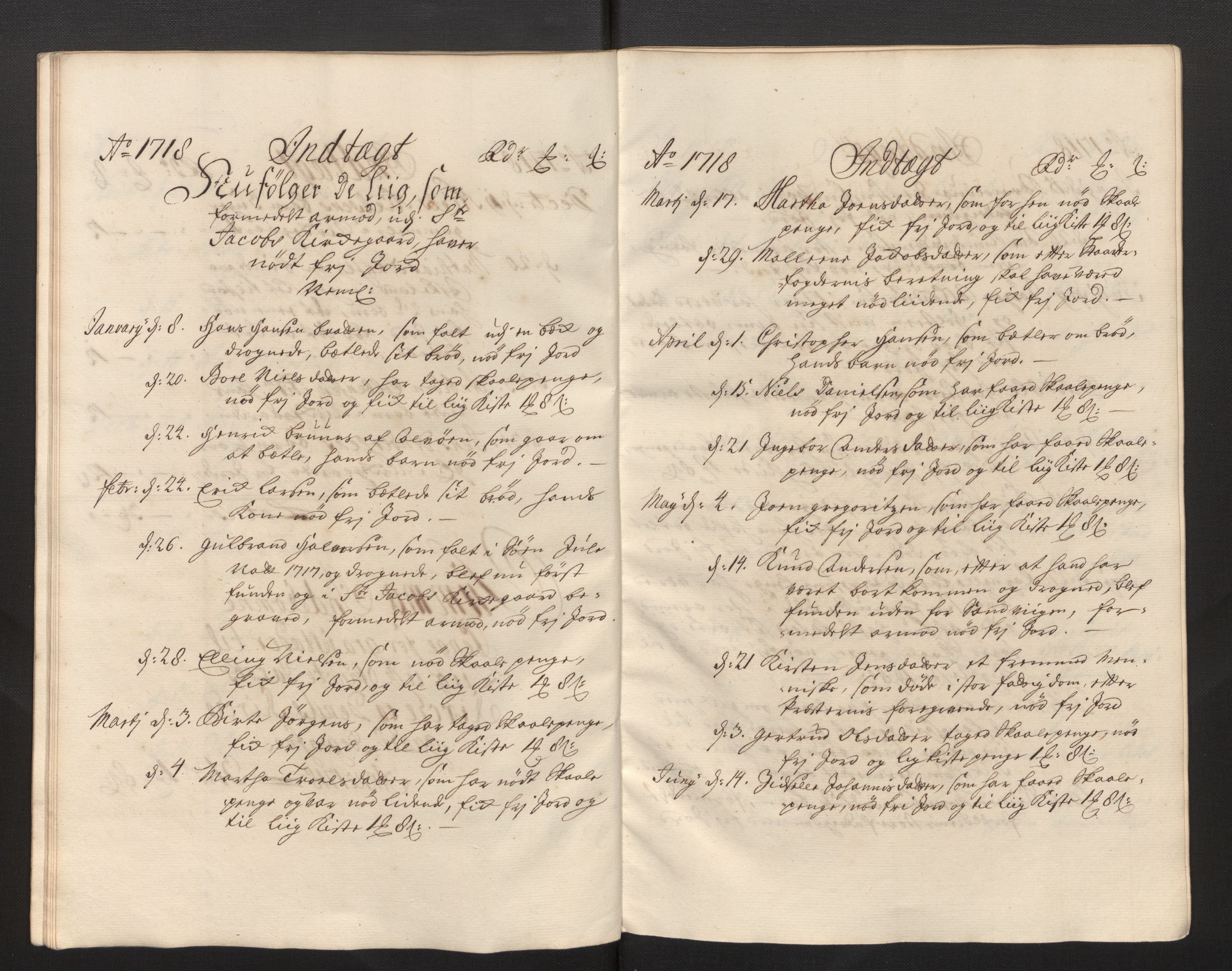 Stiftamtmannen i Bergen, AV/SAB-A-100006/F/Fb/Fbb/0001 / Lnr. 1737 - Domkirken: Rekneskapar, 1706-1721