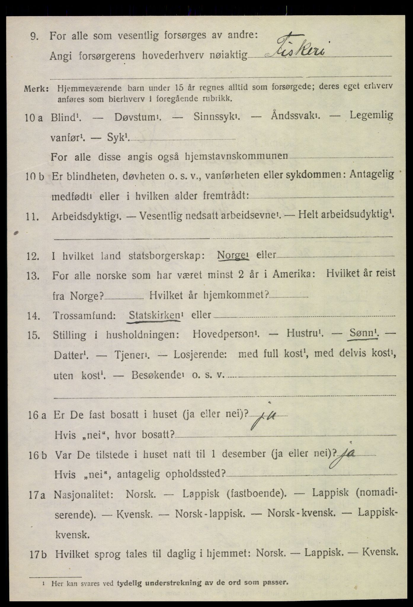 SAT, 1920 census for Gildeskål, 1920, p. 10289