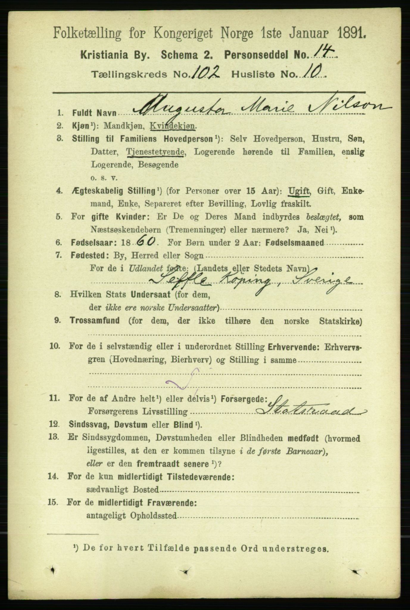 RA, 1891 census for 0301 Kristiania, 1891, p. 50828