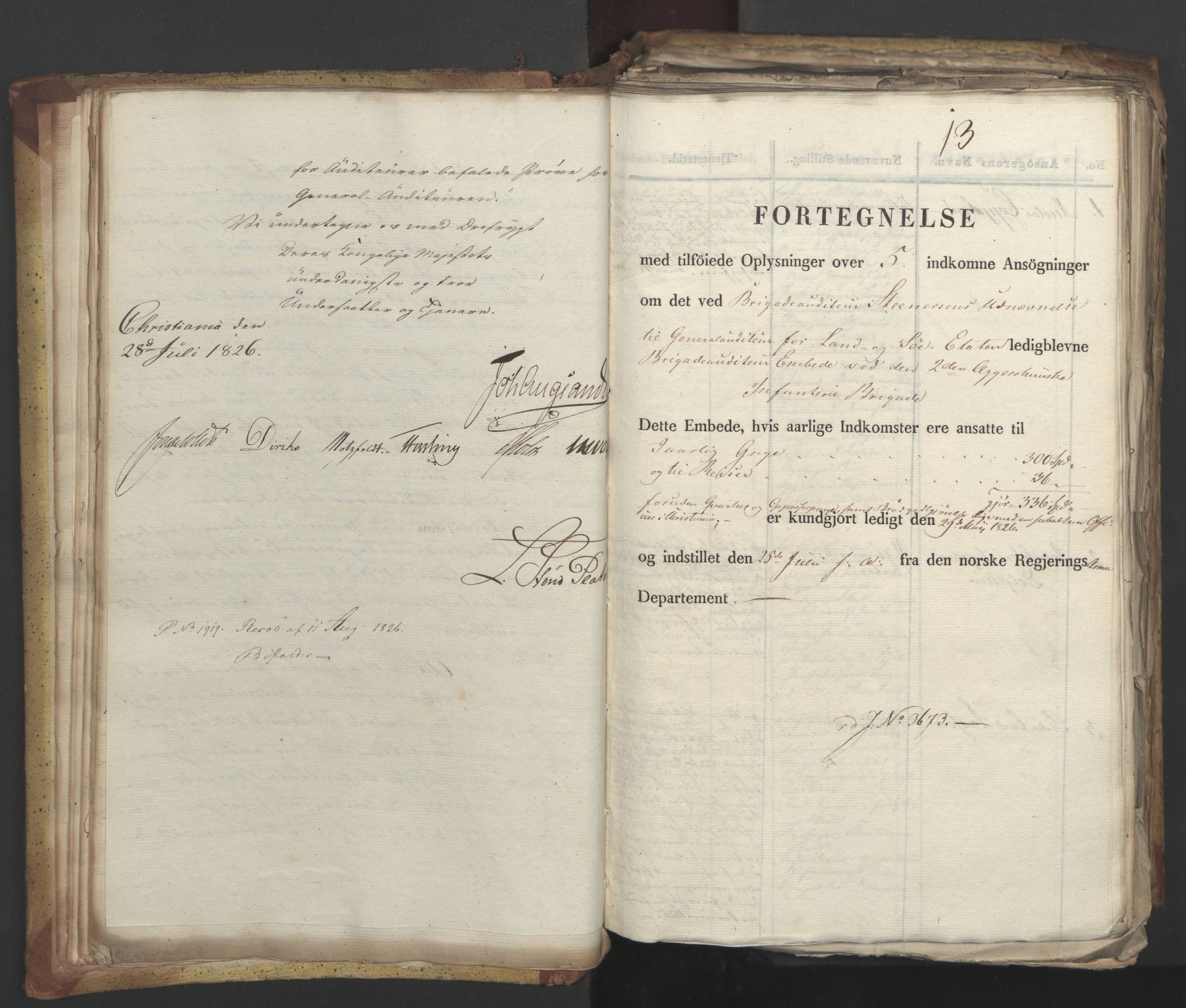 Statsrådsavdelingen i Stockholm, RA/S-1003/D/Da/L0048: Regjeringsinnstillinger nr. 3600-3859, 1826, p. 41