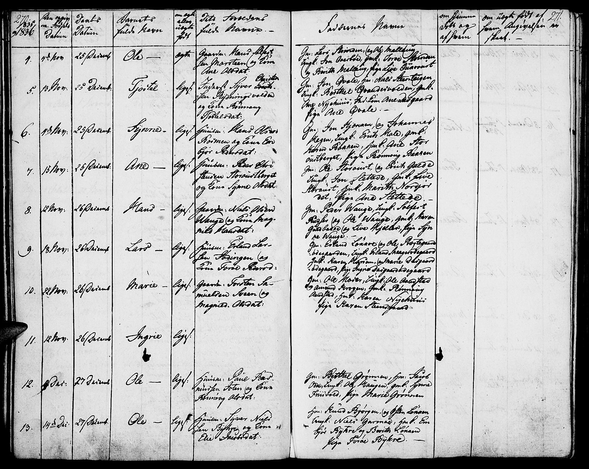 Lom prestekontor, SAH/PREST-070/K/L0005: Parish register (official) no. 5, 1825-1837, p. 270-271