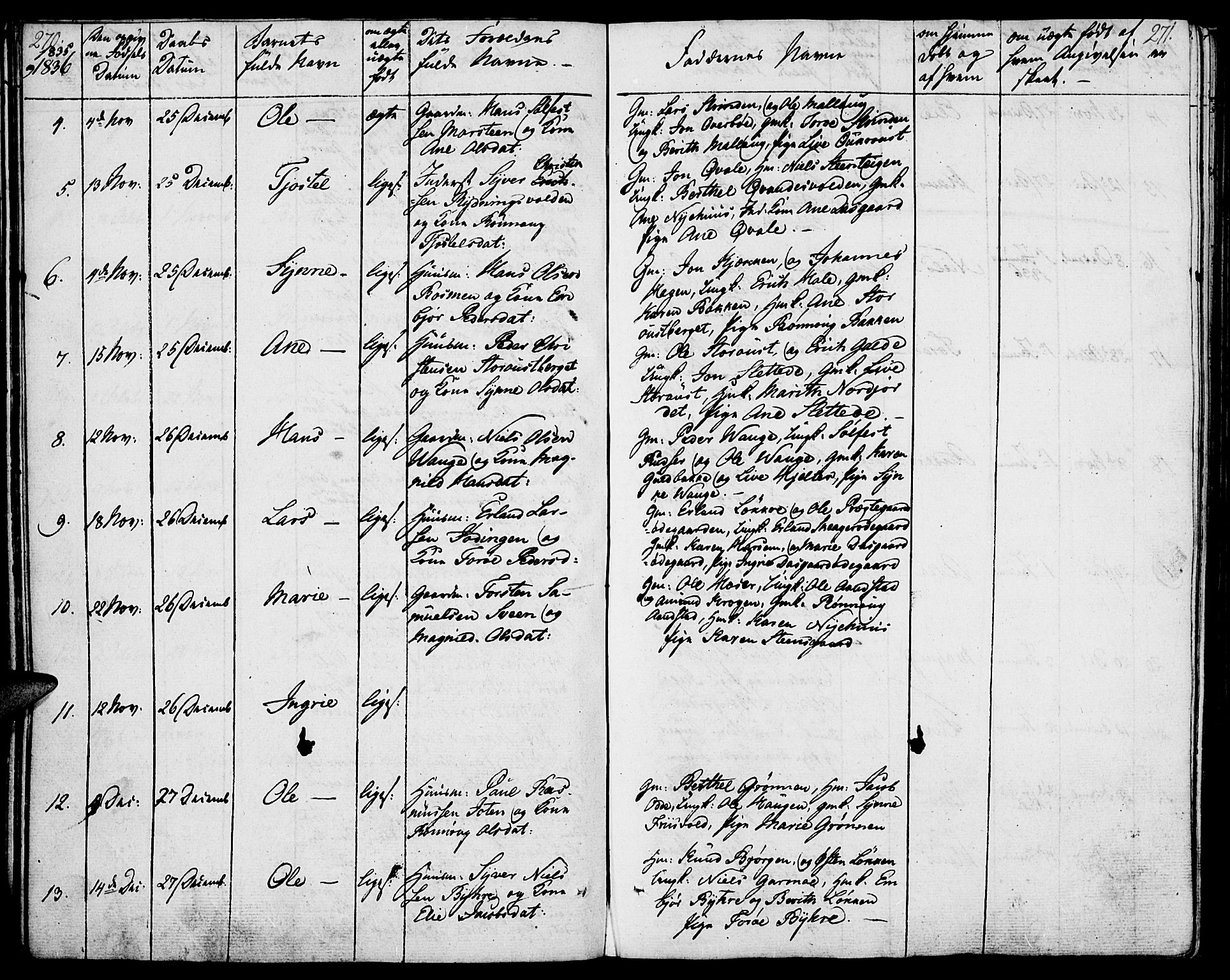 Lom prestekontor, AV/SAH-PREST-070/K/L0005: Parish register (official) no. 5, 1825-1837, p. 270-271