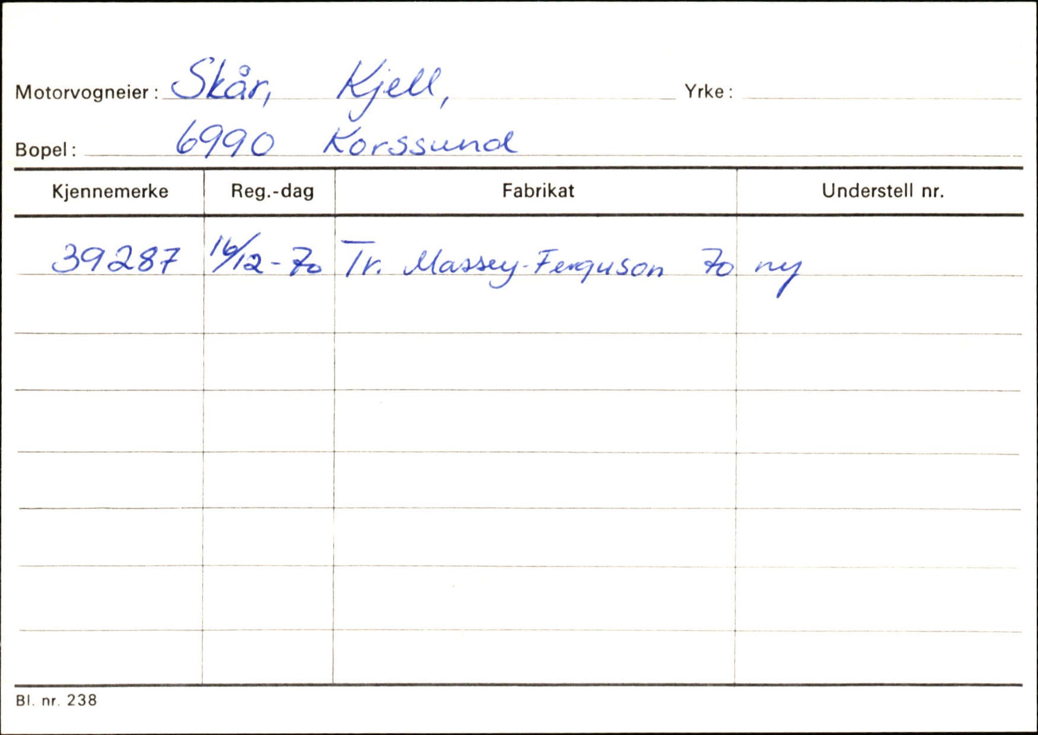 Statens vegvesen, Sogn og Fjordane vegkontor, AV/SAB-A-5301/4/F/L0132: Eigarregister Askvoll A-Å. Balestrand A-Å, 1945-1975, p. 1121