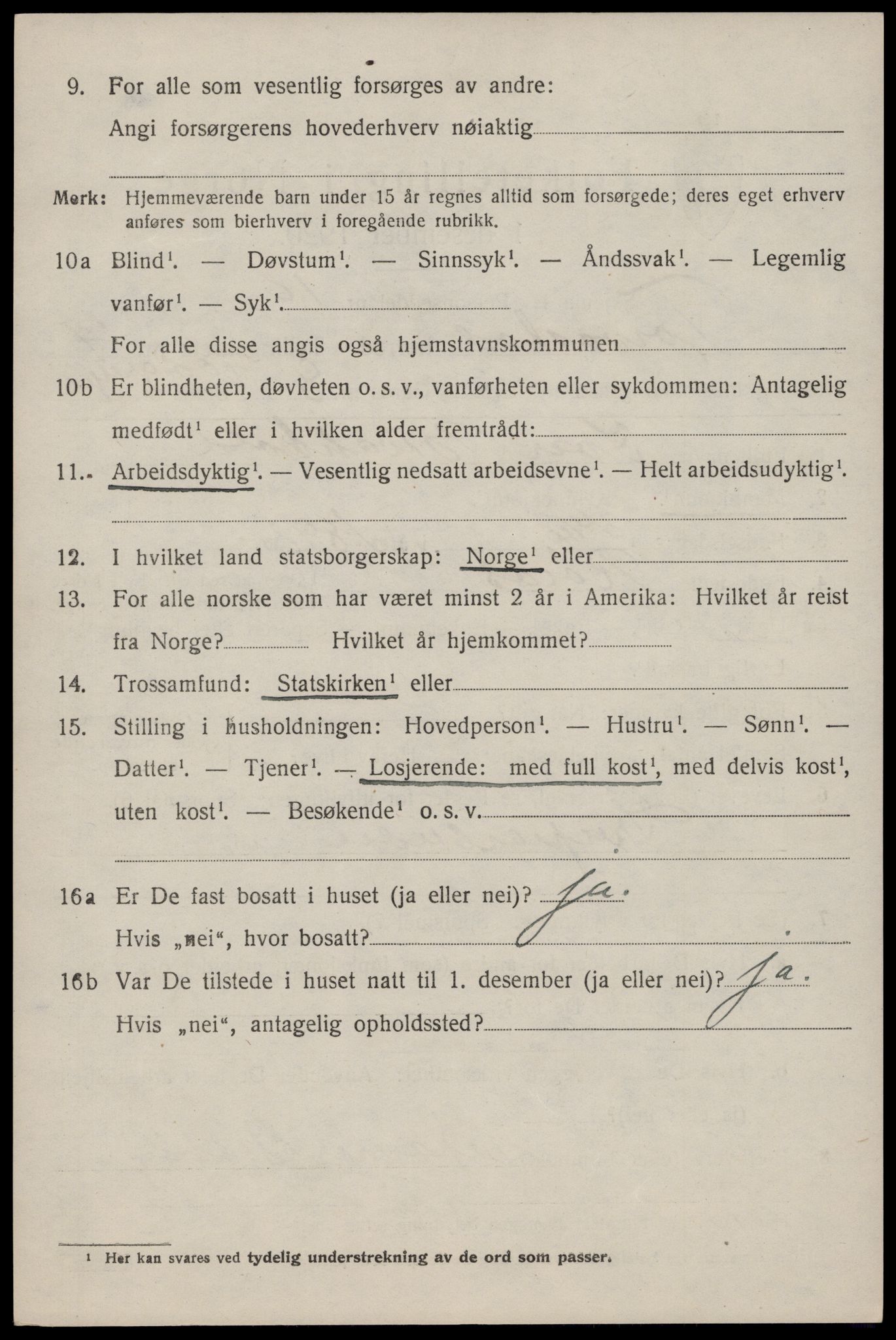 SAST, 1920 census for Torvastad, 1920, p. 5611